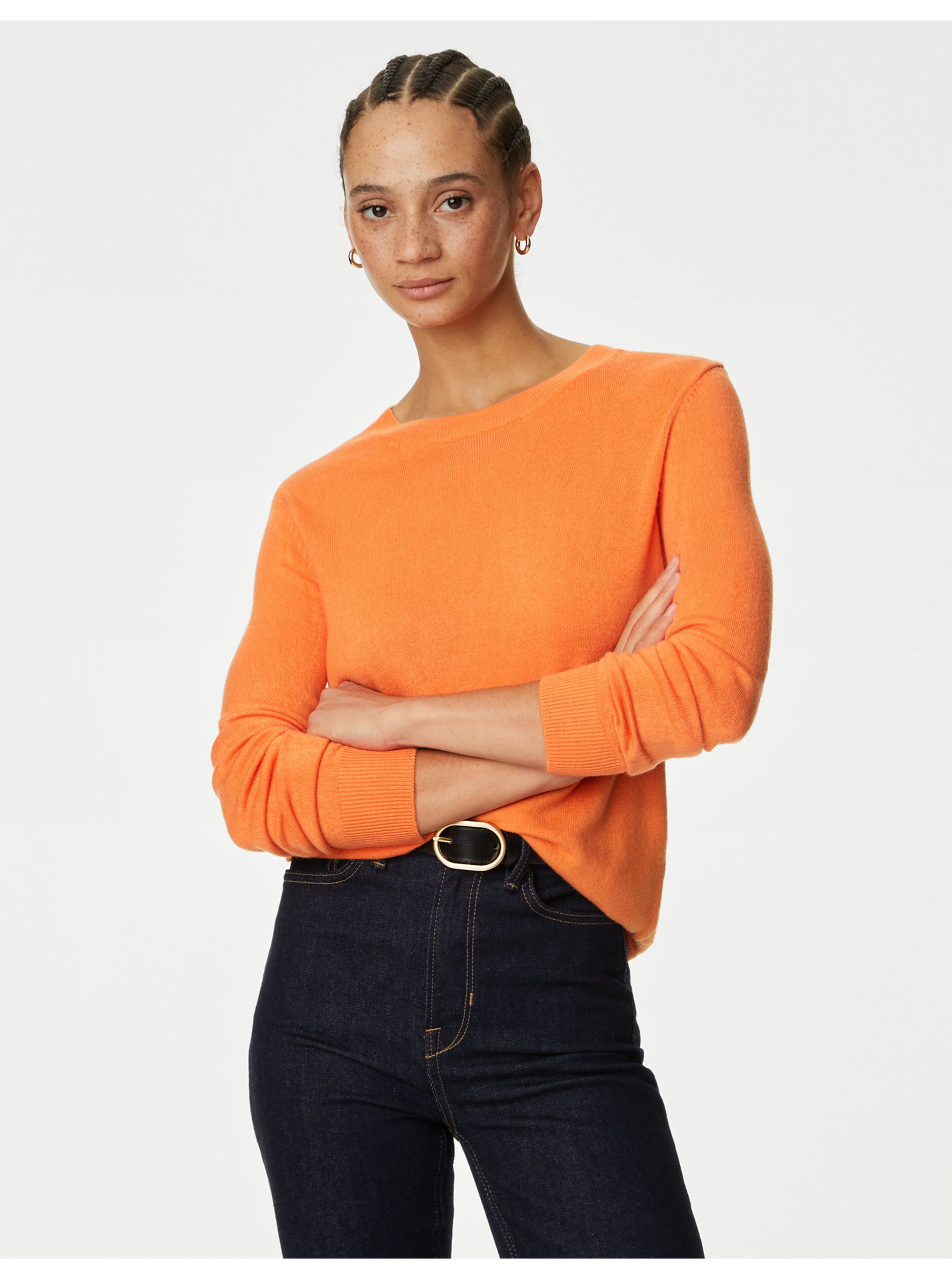 Lacno Oranžový dámsky sveter Marks & Spencer