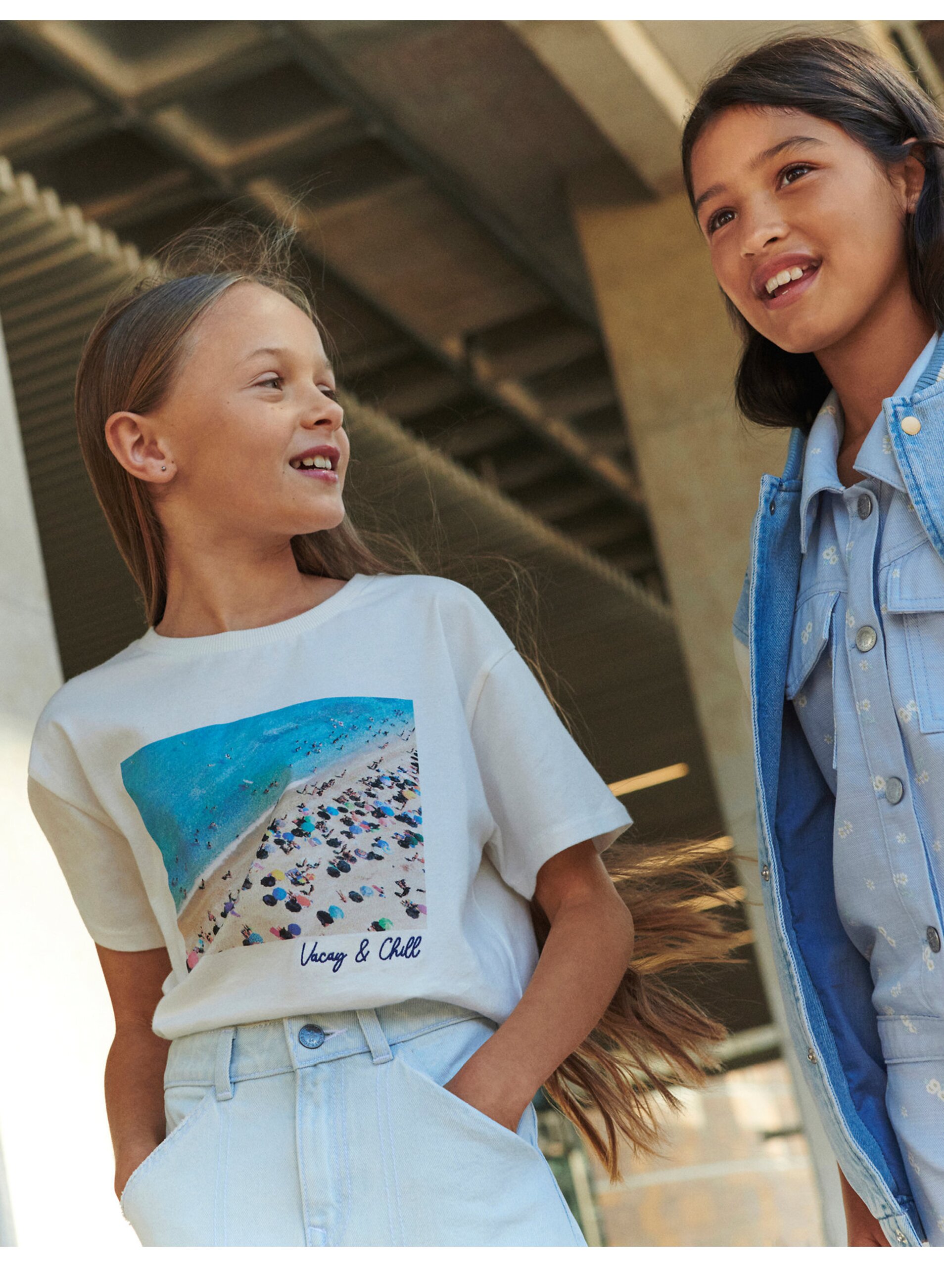Lacno Krémové dievčenské tričko z čistej bavlny Marks & Spencer