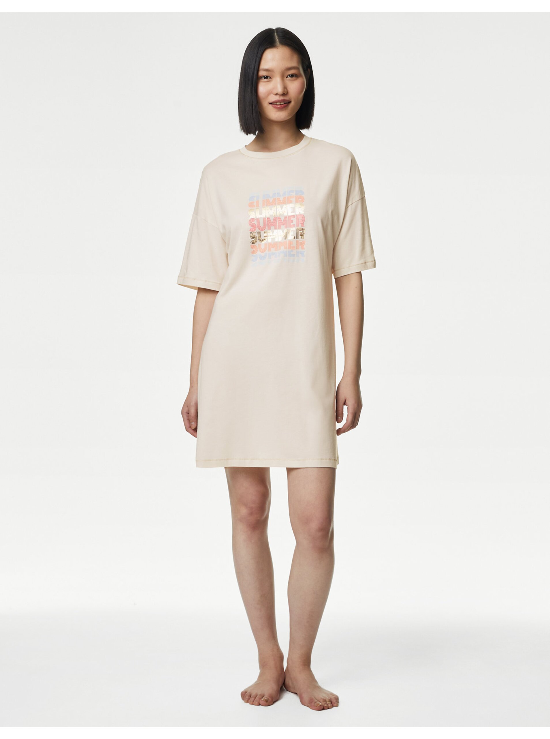Levně Krémová dámská noční košile s technologií Cool Comfort™ Marks & Spencer