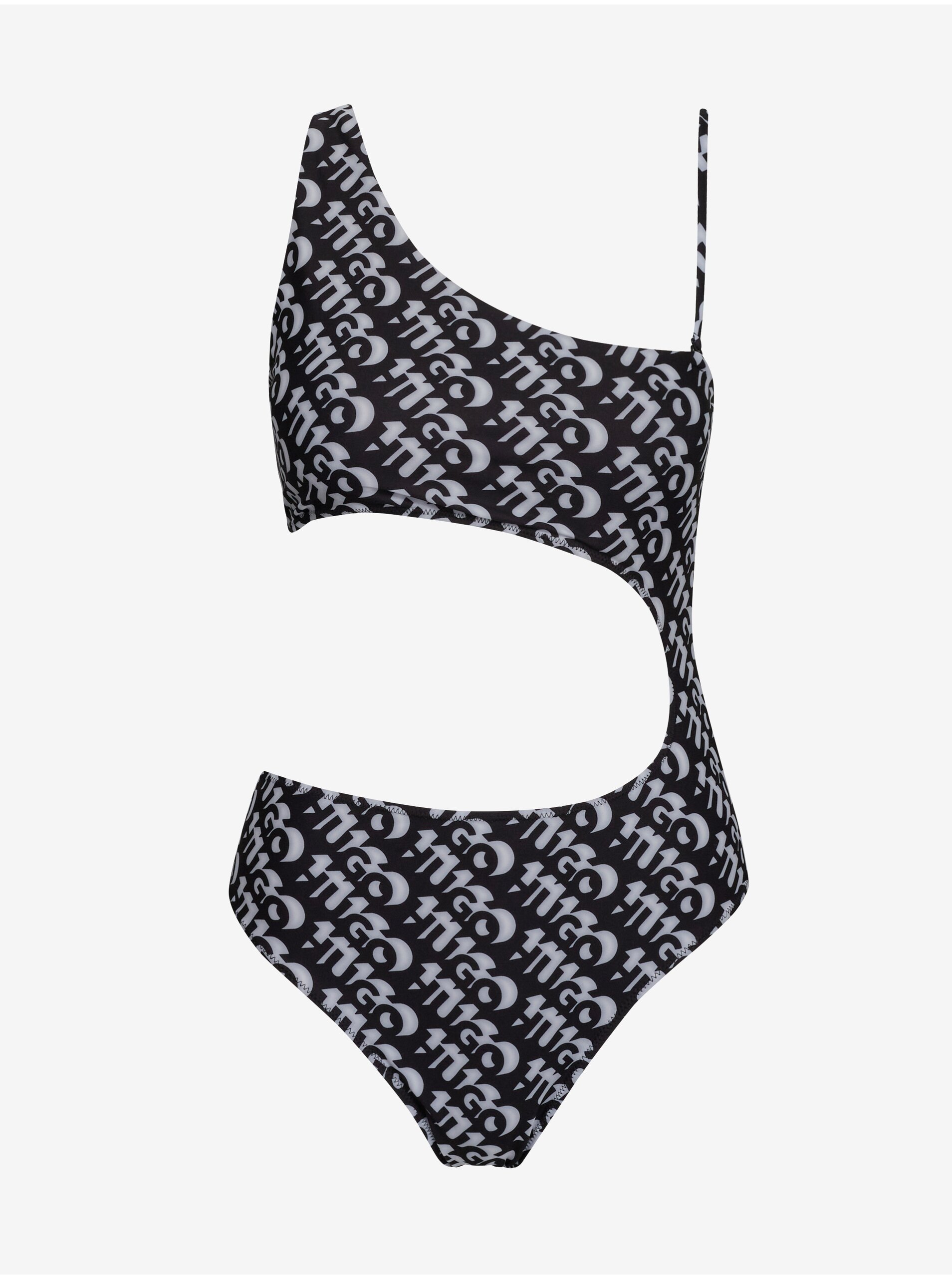 Lacno Čierne dámske vzorované plavky HUGO Bonnie