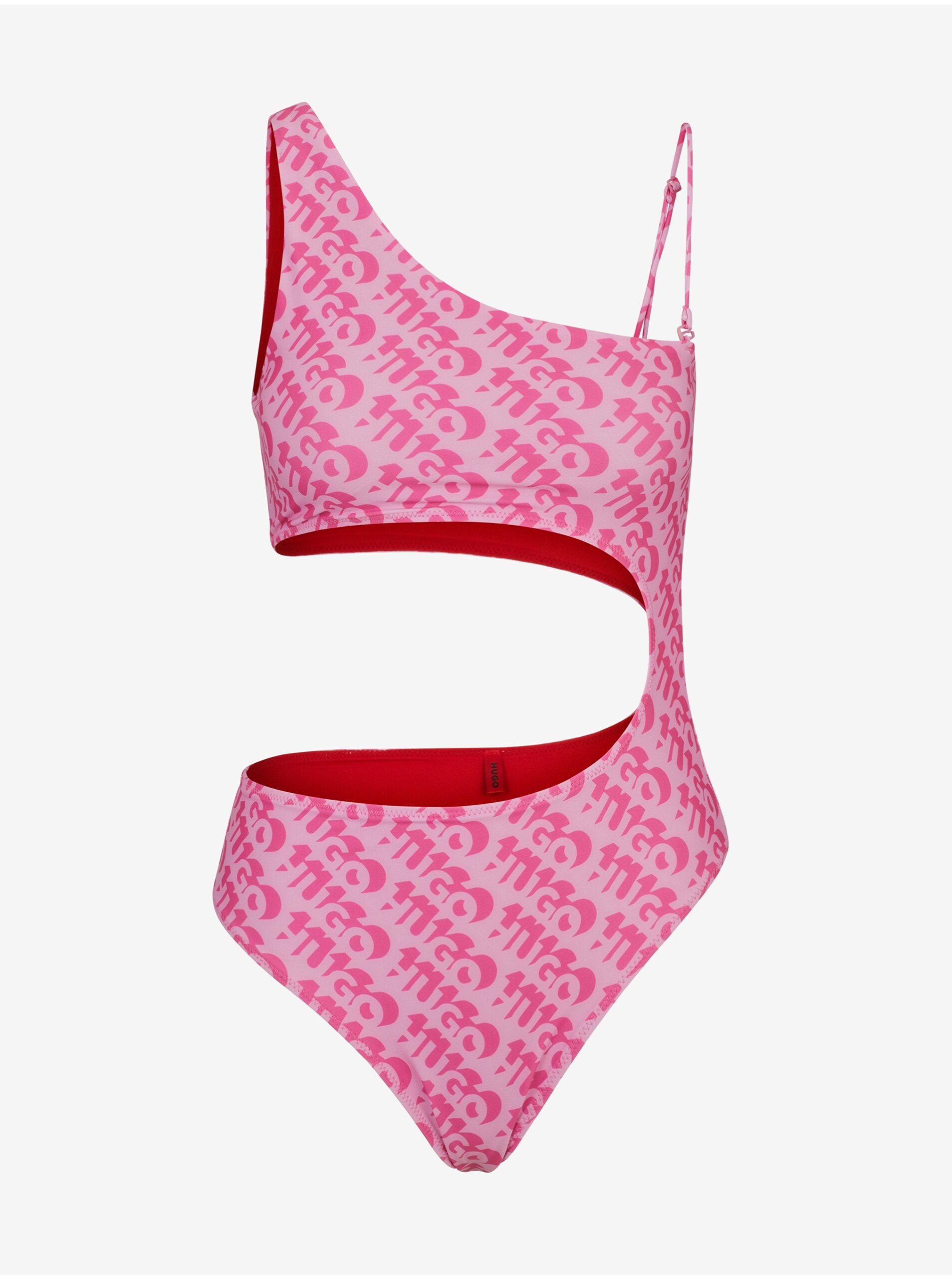 Levně Růžové dámské vzorované plavky HUGO Bonnie