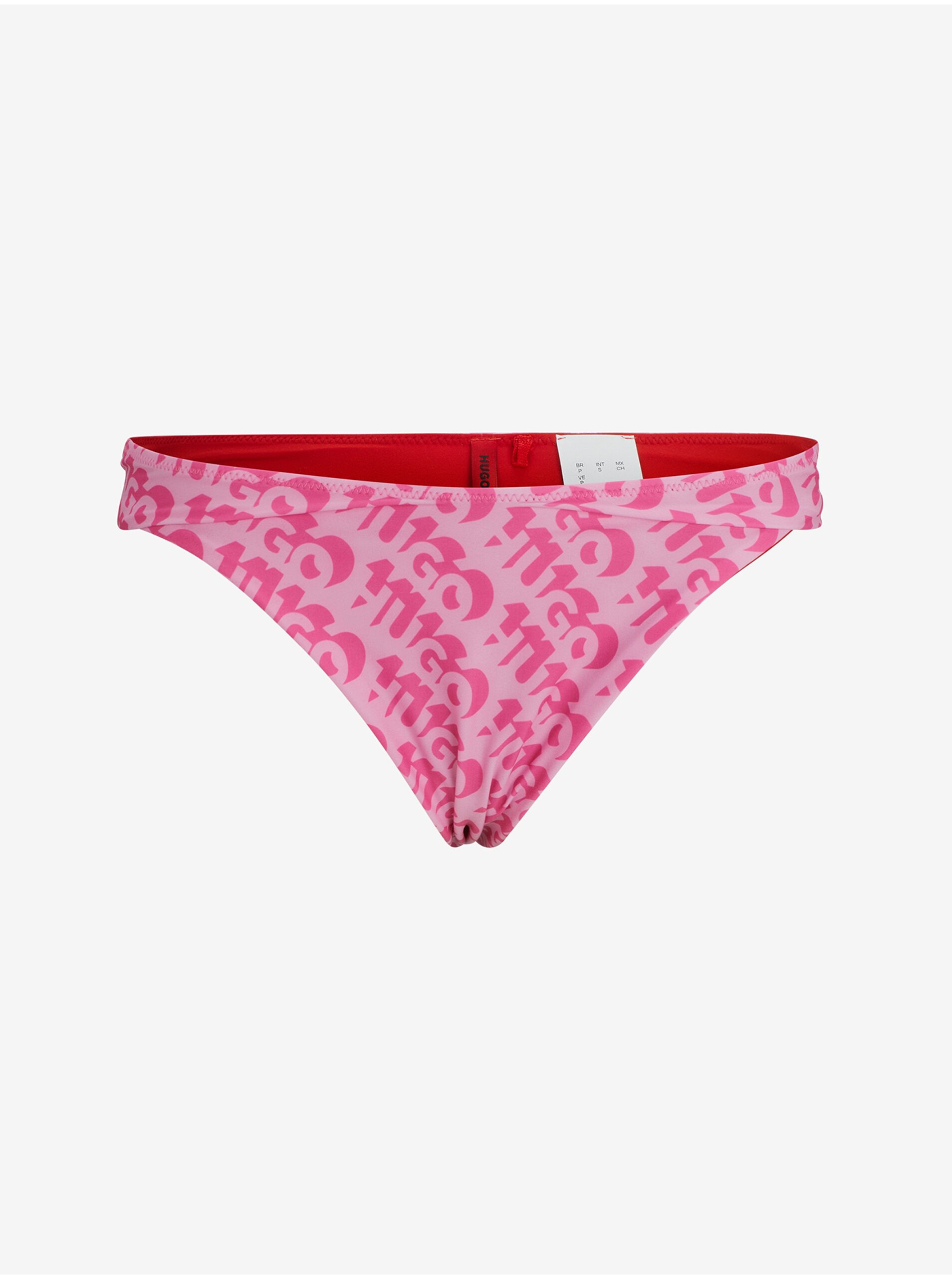 Lacno Ružový dámsky vzorovaný spodný diel plaviek HUGO Bonnie