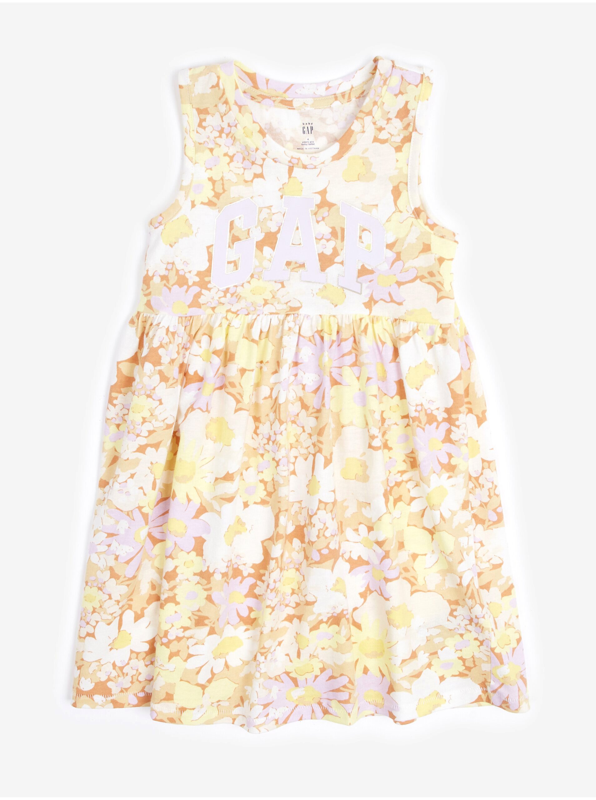 Lacno Žlté dievčenské kvetované šaty GAP