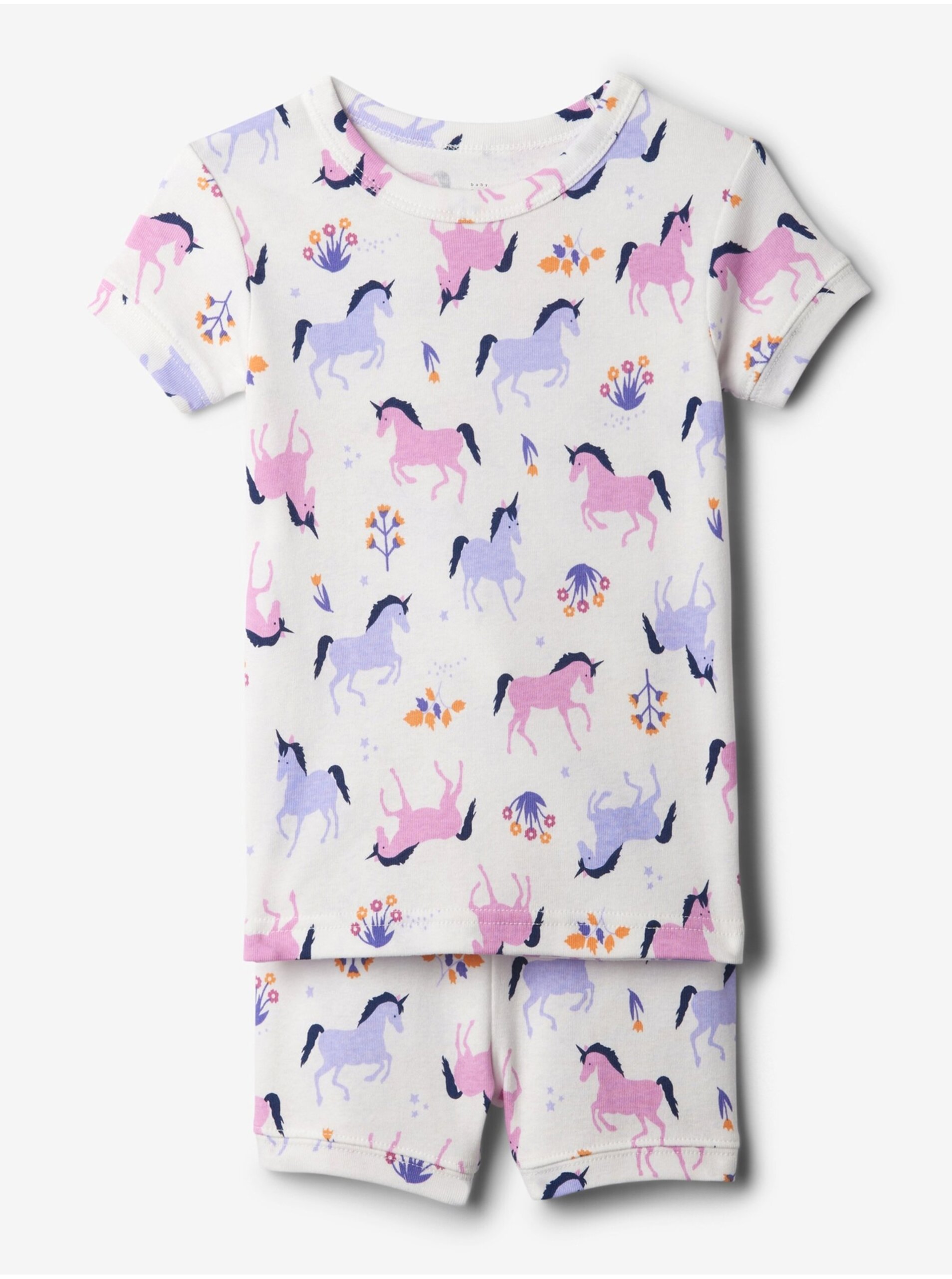 E-shop Biele dievčenskú vzorované pyžamo GAP
