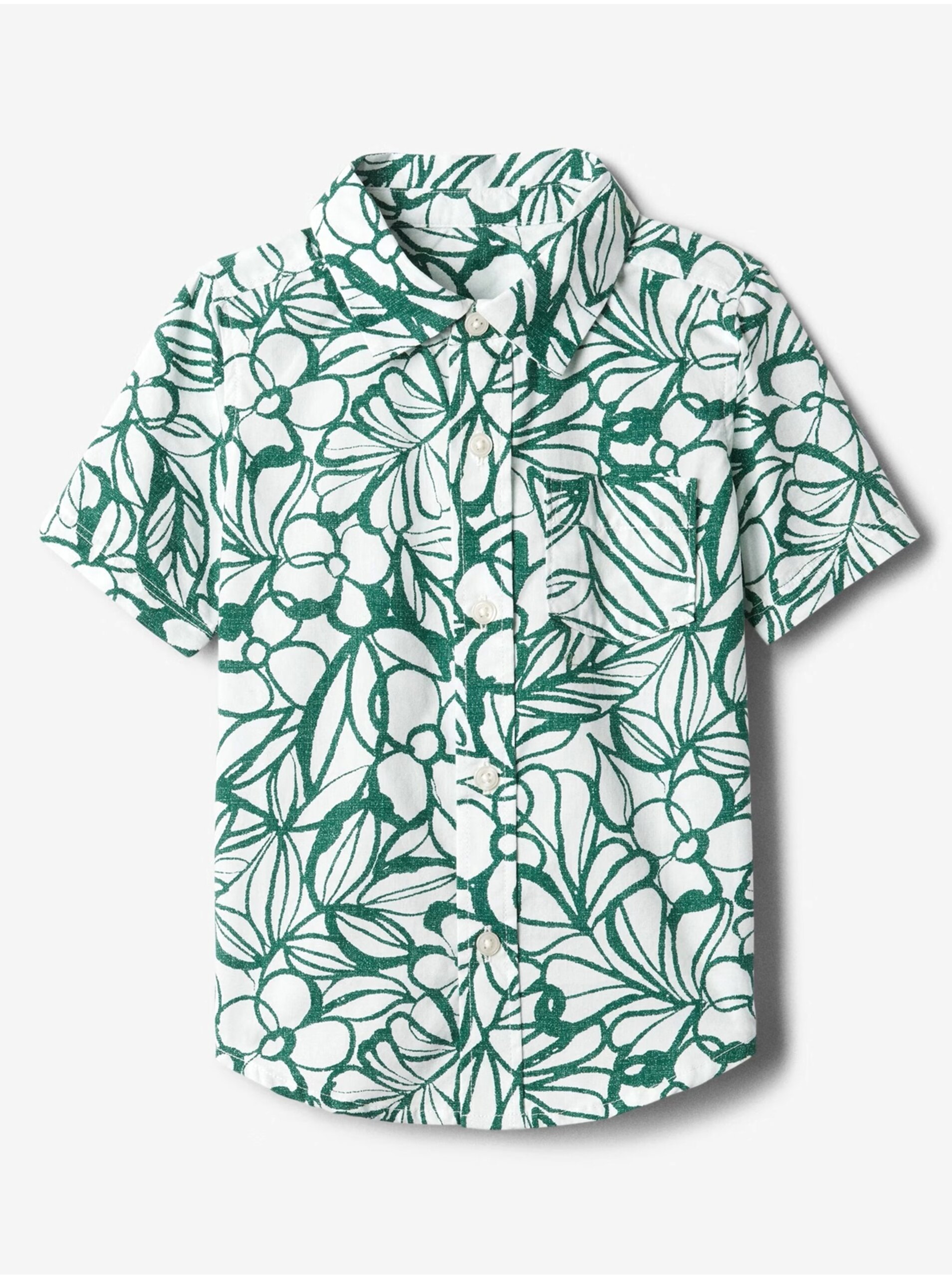 E-shop Zelená chlapčenská vzorovaná košeľa GAP