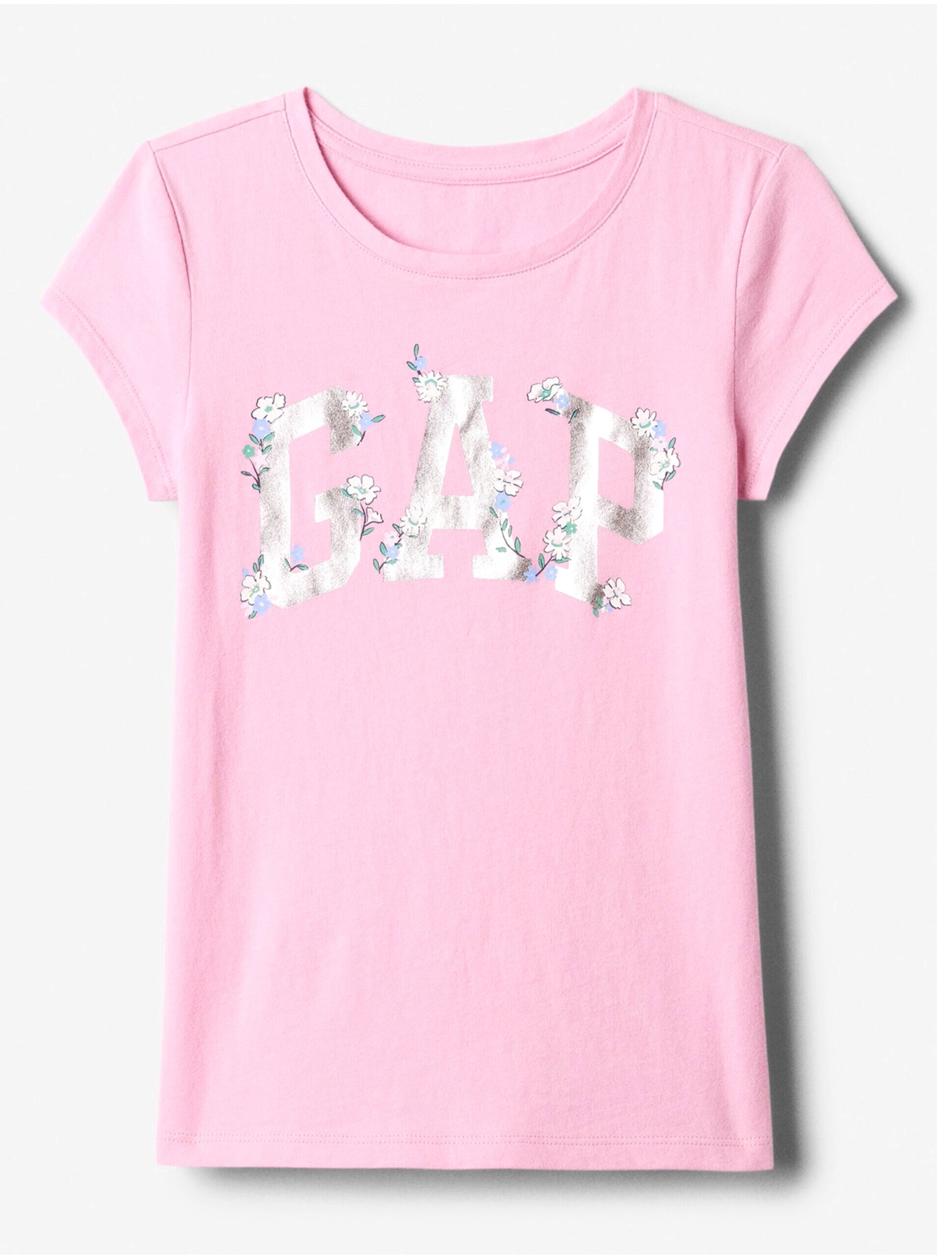 Lacno Ružové dievčenské tričko GAP