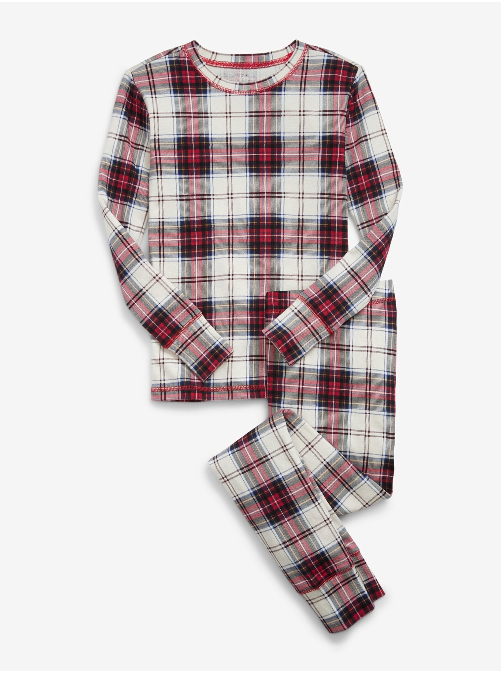 Lacno Červeno-krémové detské flanelové pyžamo GAP
