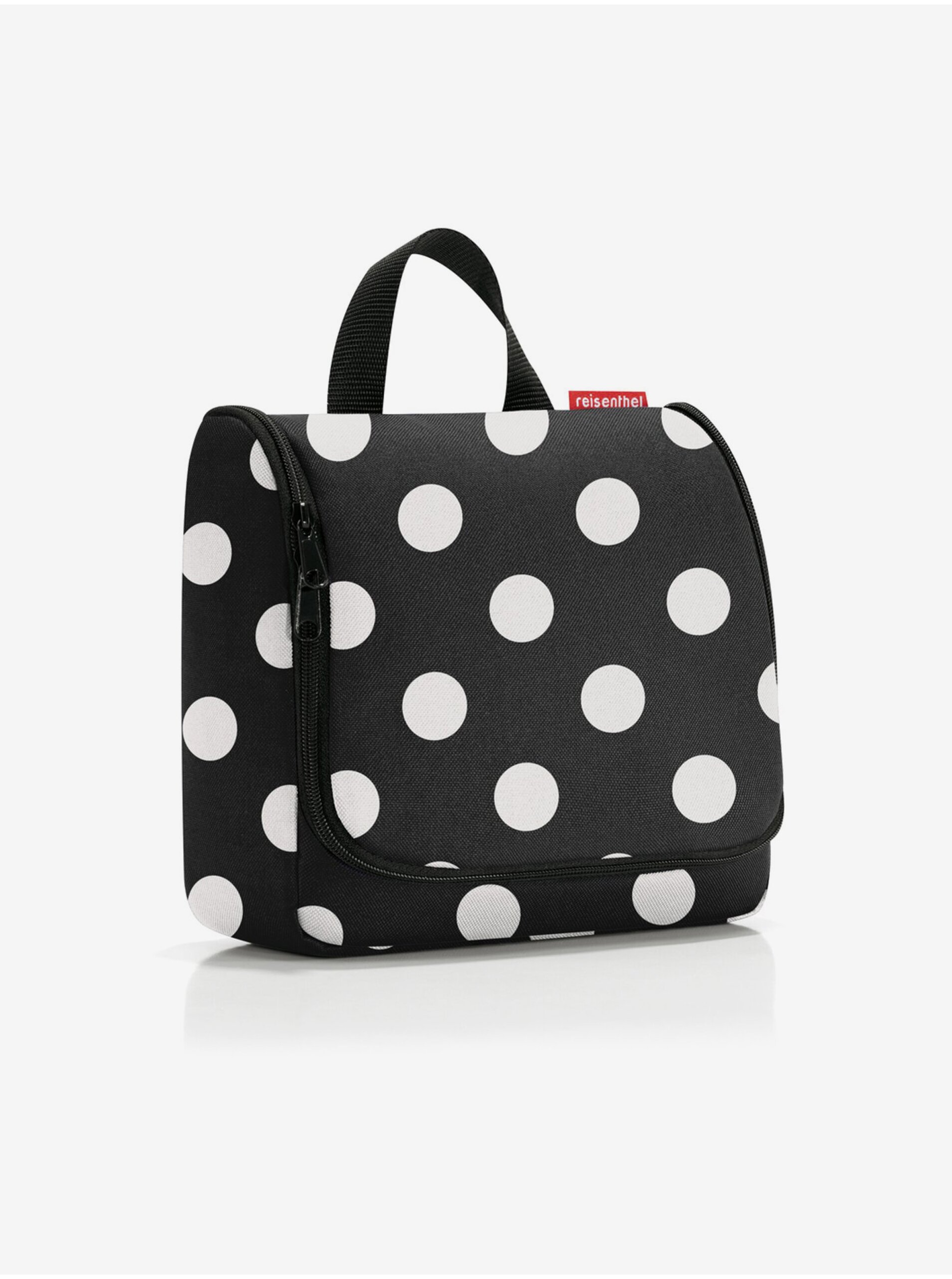 Levně Černá dámská kosmetická taška s puntíky Reisenthel Toiletbag Dots White