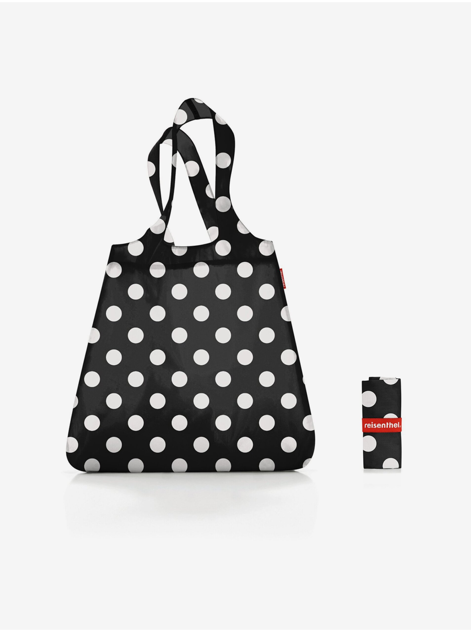 Levně Černá dámská nákupní taška s puntíky Reisenthel Mini Maxi Shopper Dots White