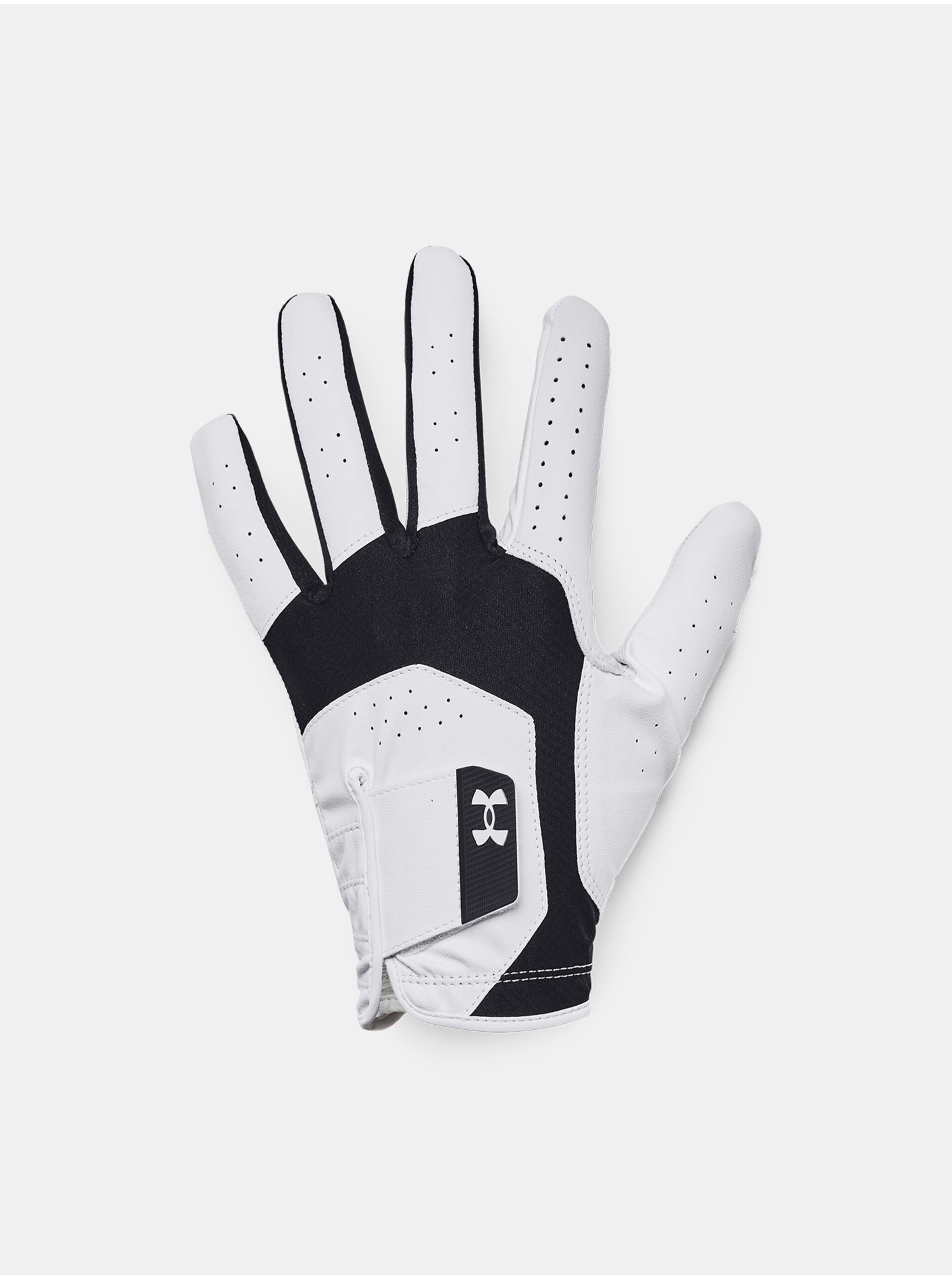 Levně Bílo-černé pánské sportovní rukavice Under Armour UA Iso-Chill Golf