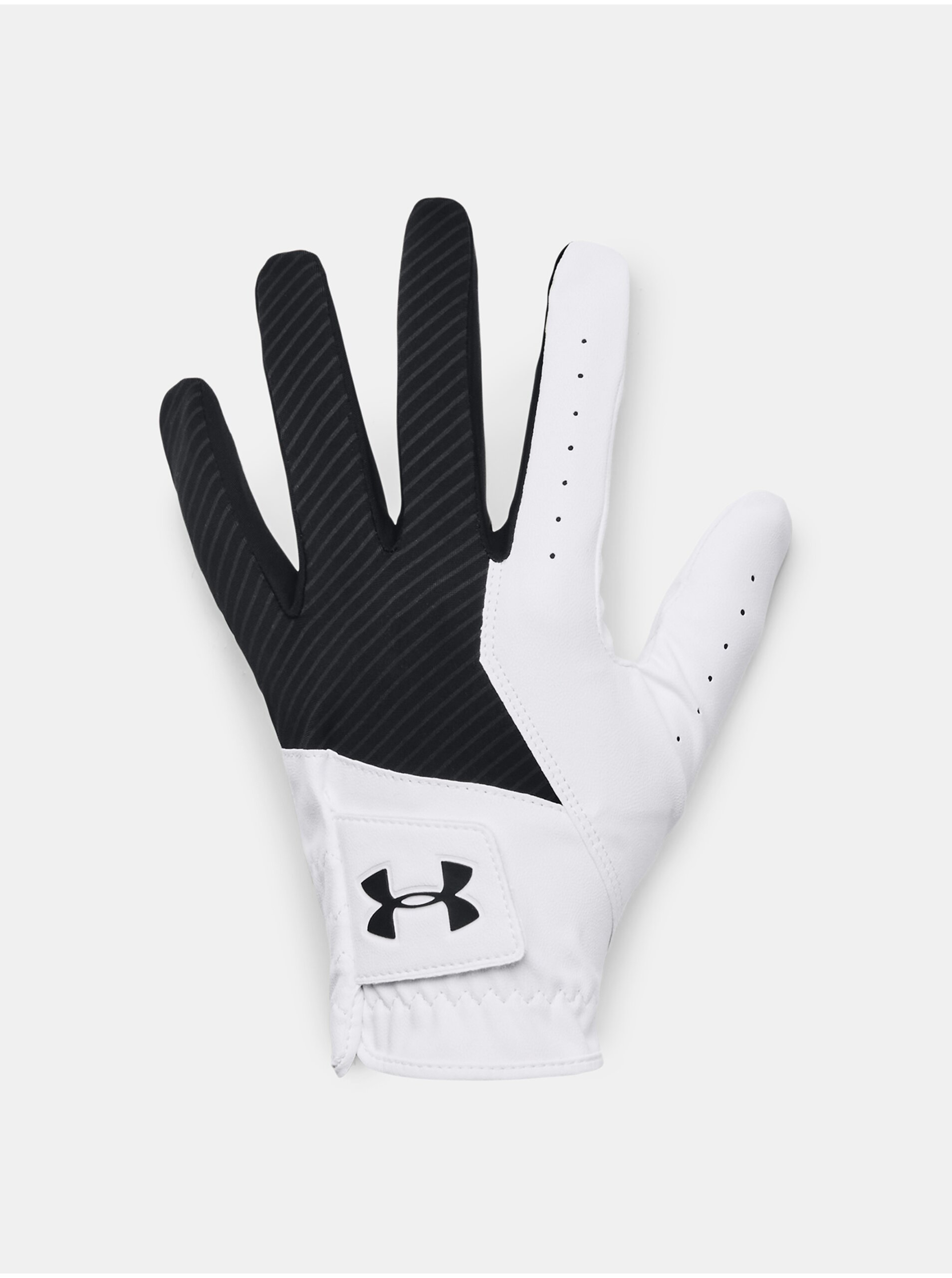 Levně Bílo-černé pánské sportovní rukavice Under Armour UA Medal Golf