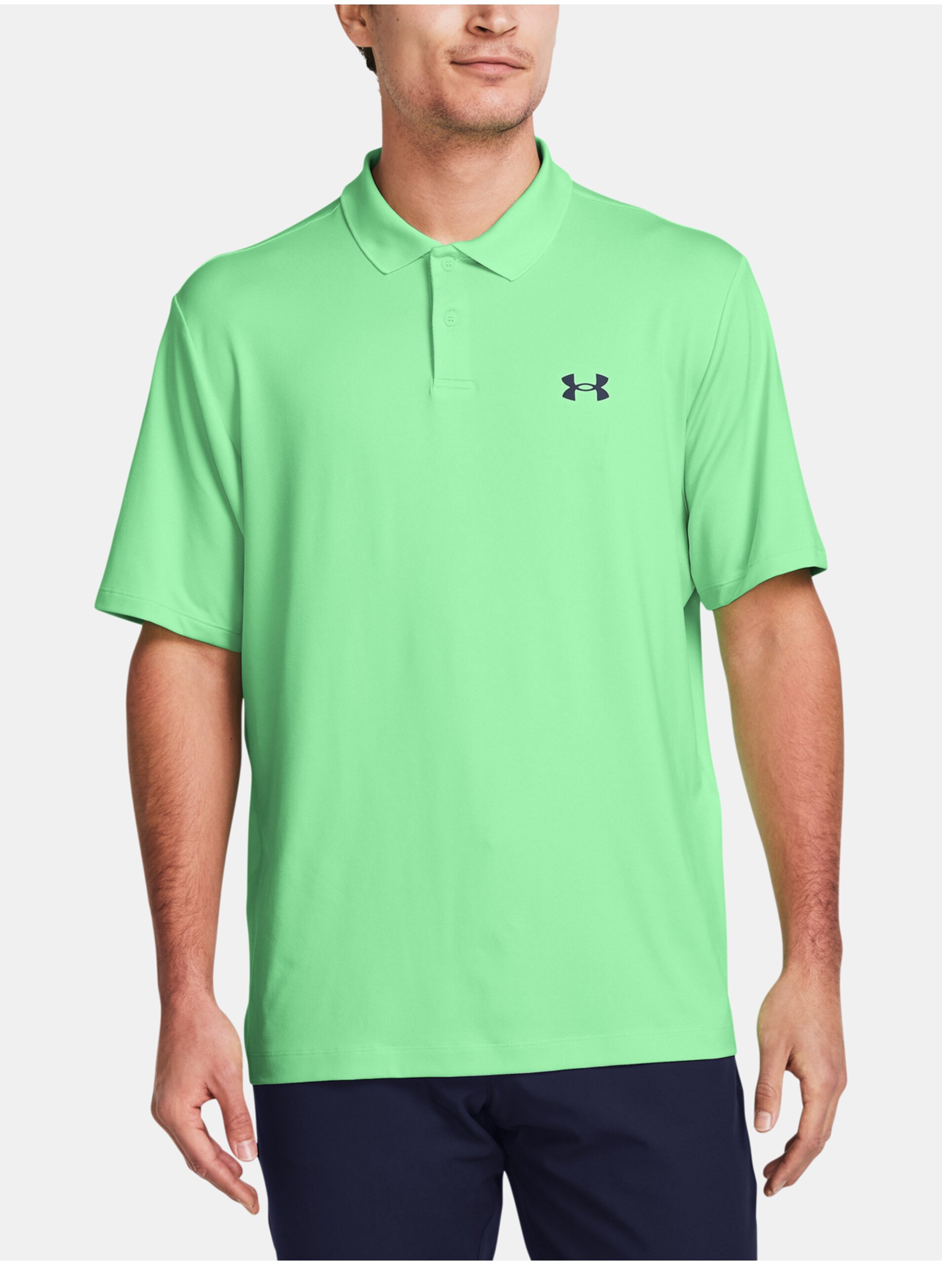 Levně Světle zelené pánské sportovní polo tričko Under Armour UA Performance 3.0 Polo