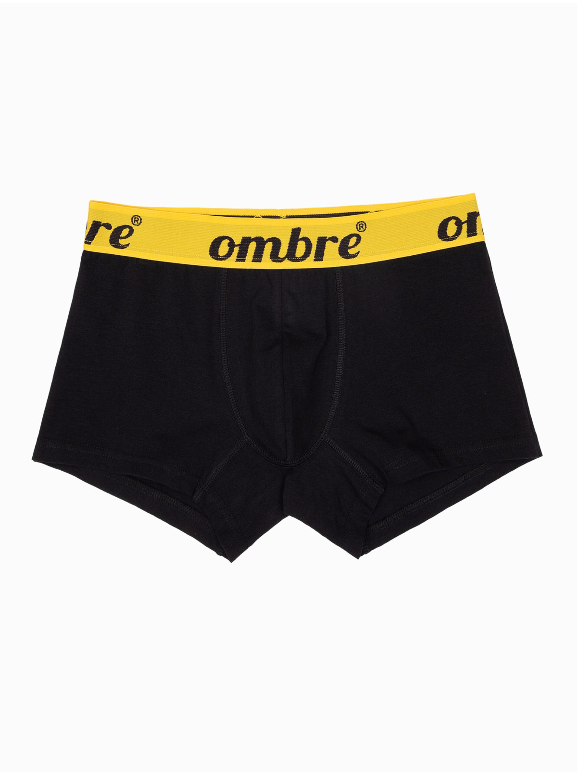 Levně Žluto-černé pánské boxerky Ombre Clothing