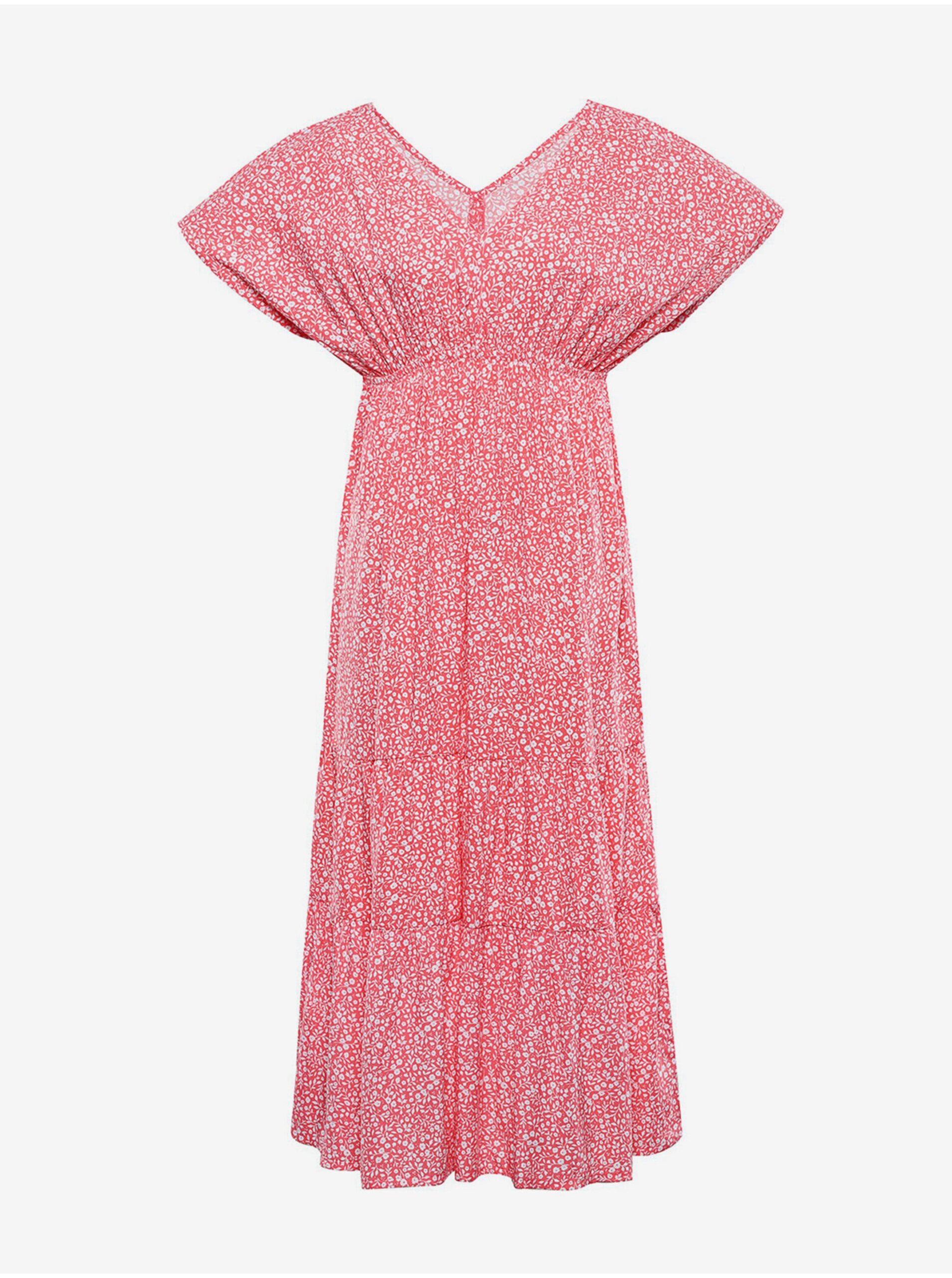 E-shop Červené dámske kvetované letné šaty ALPINE PRO Graana