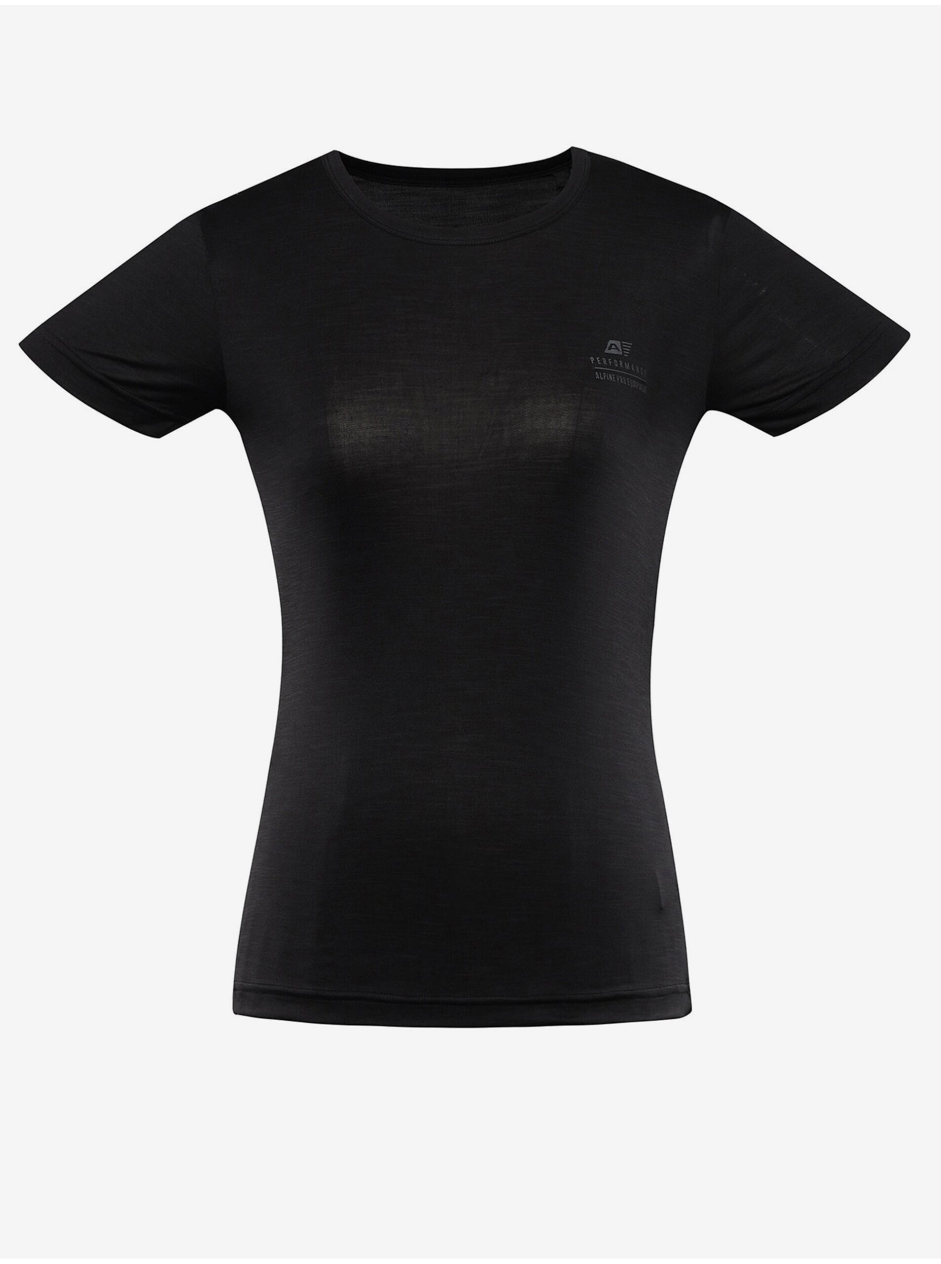 Lacno Čierne dámske športové tričko ALPINE PRO Basika