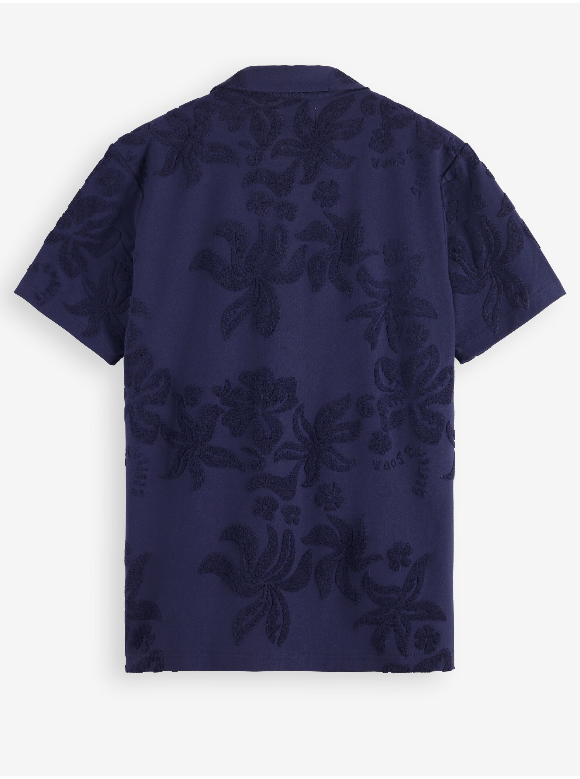 Tmavě modrá pánská košile Scotch & Soda Terry Jacquard