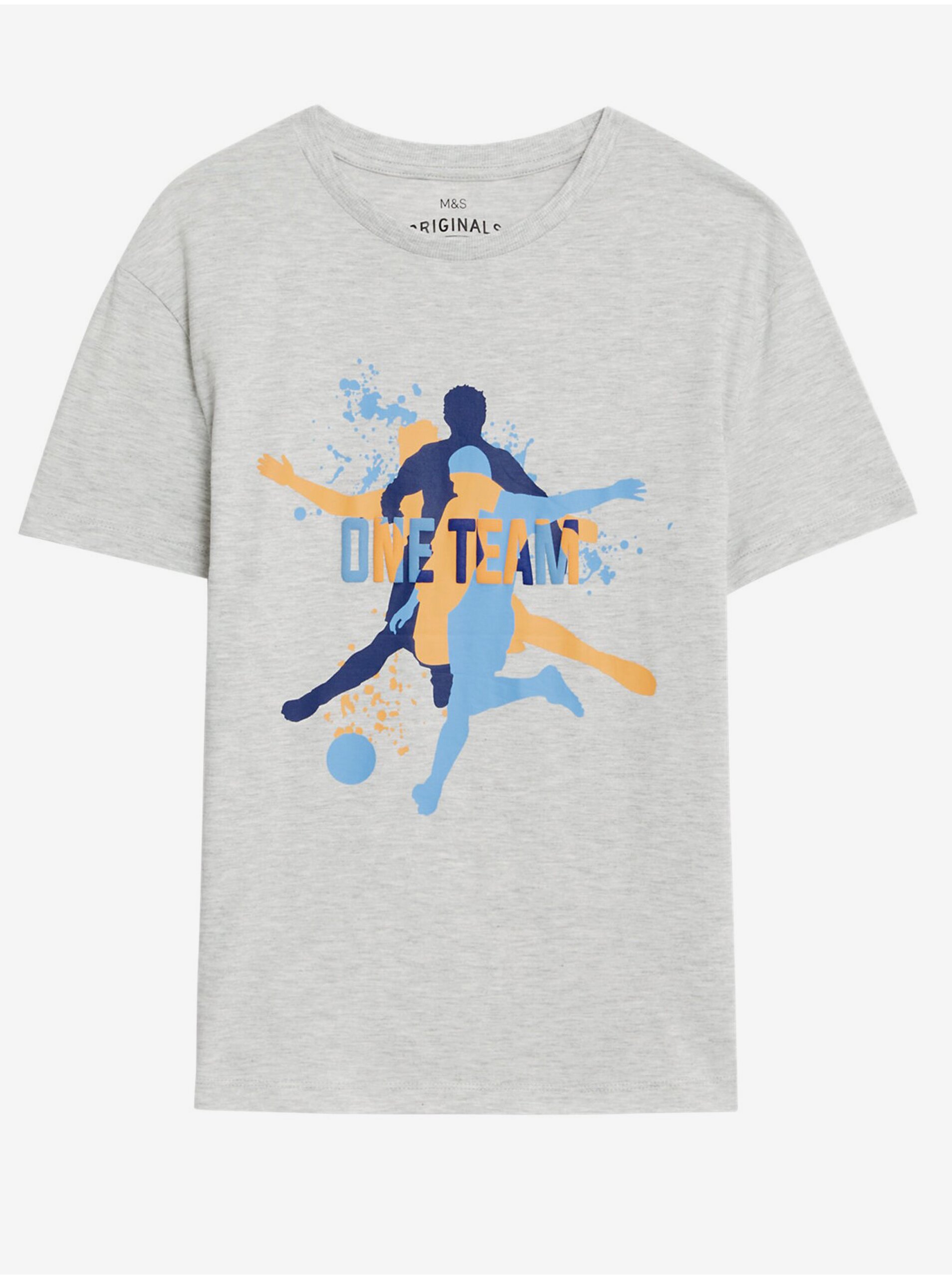 Lacno Šedé chlapčenské tričko z čistej bavlny s futbalovým vyobrazením (6–16 rokov) Marks & Spencer