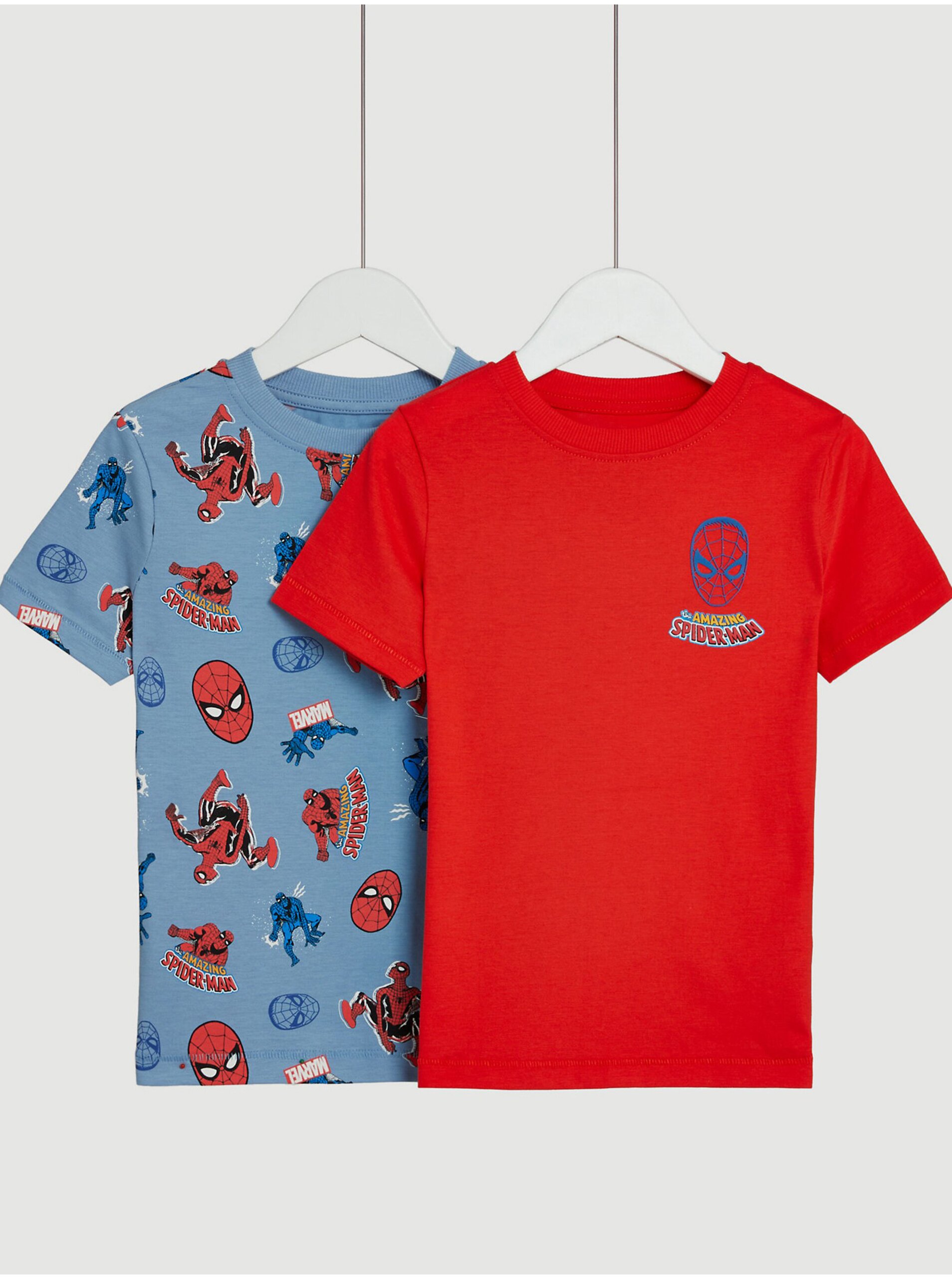Lacno Súprava dvoch farebných chlapčenských tričiek s potlačou Spider-Man™ Marks & Spencer