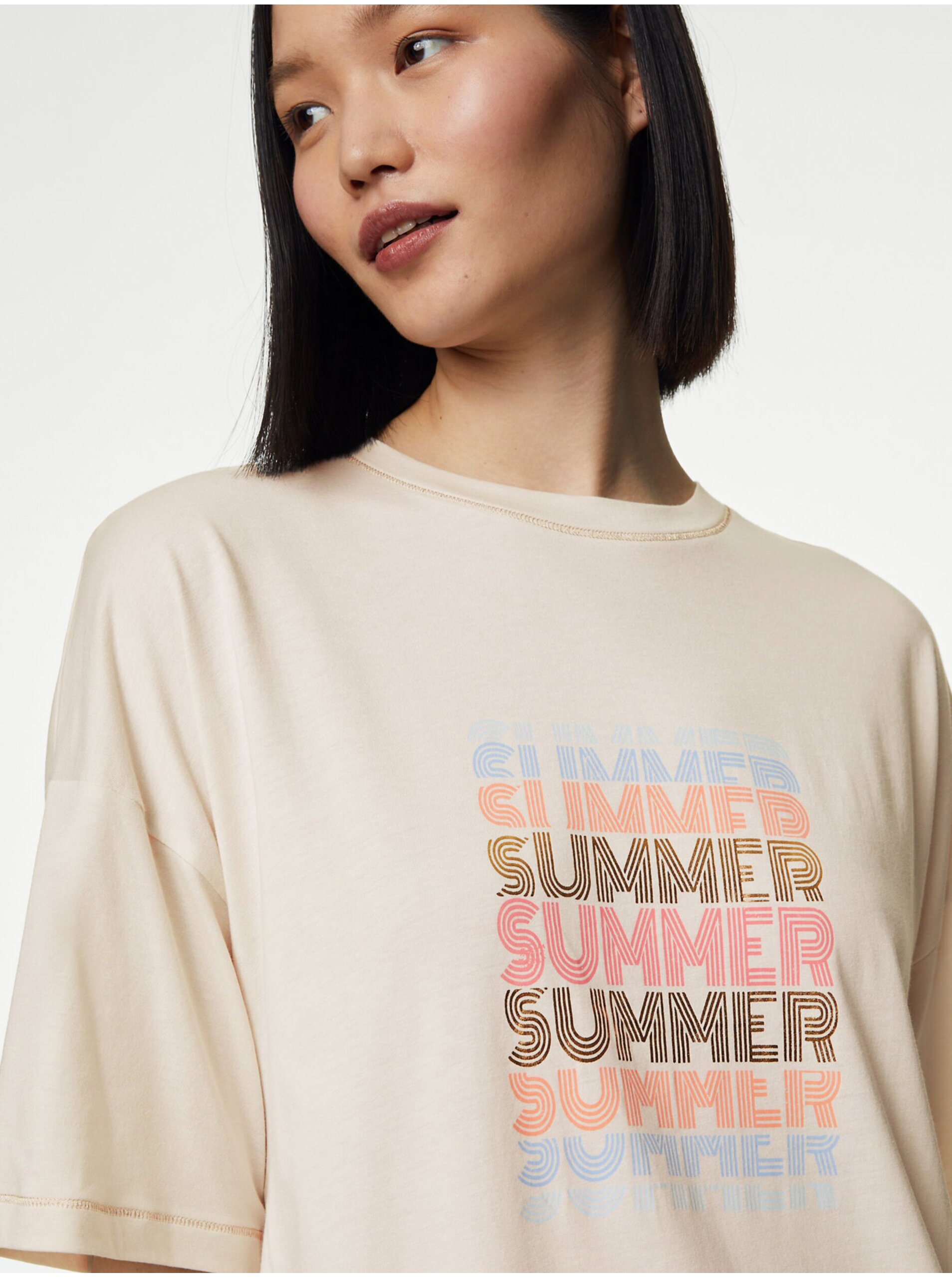 Levně Krémová dámská noční košile s technologií Cool Comfort™ Marks & Spencer