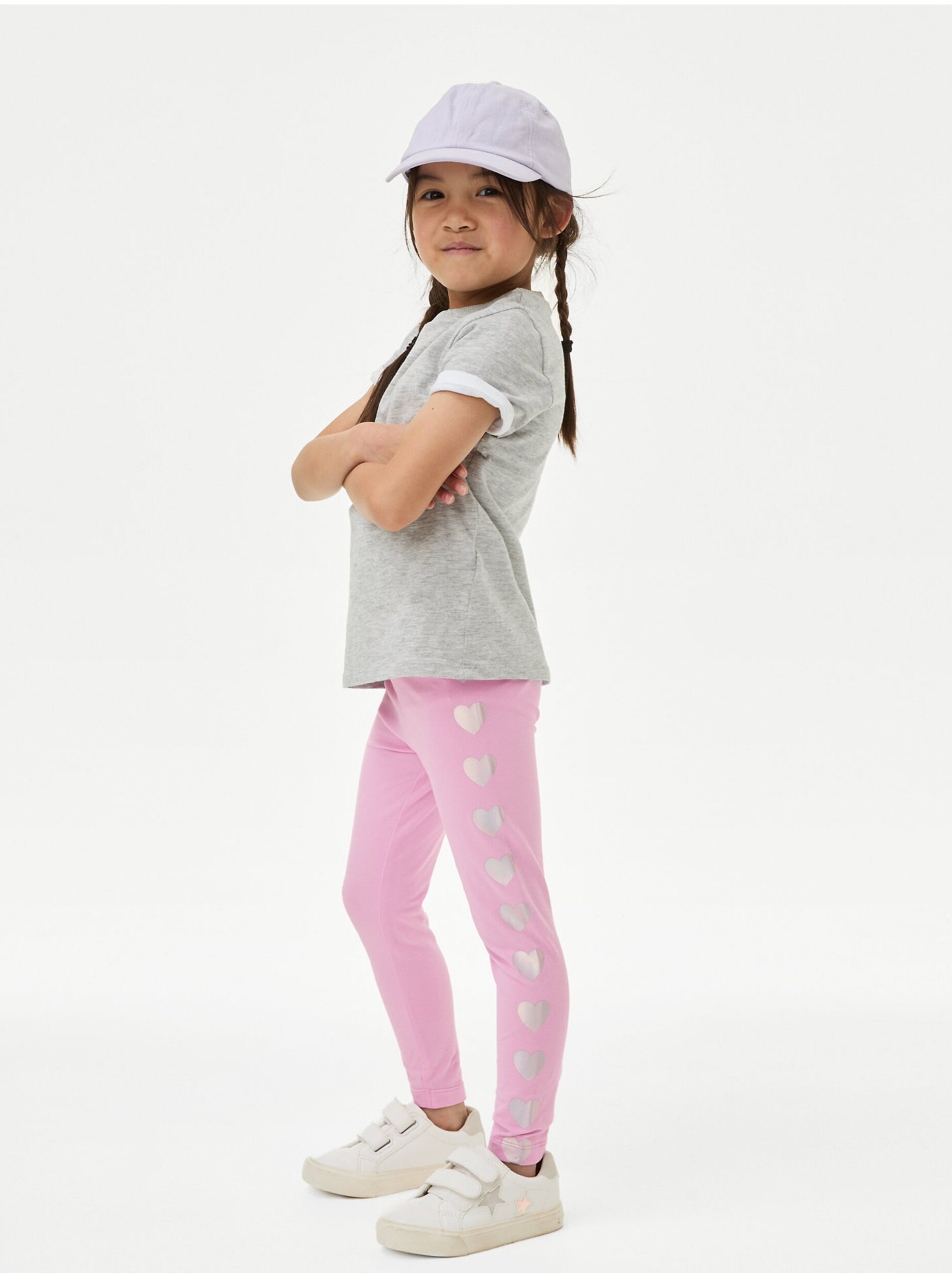 E-shop Růžové holčičí legíny s vysokým podílem bavlny Marks & Spencer