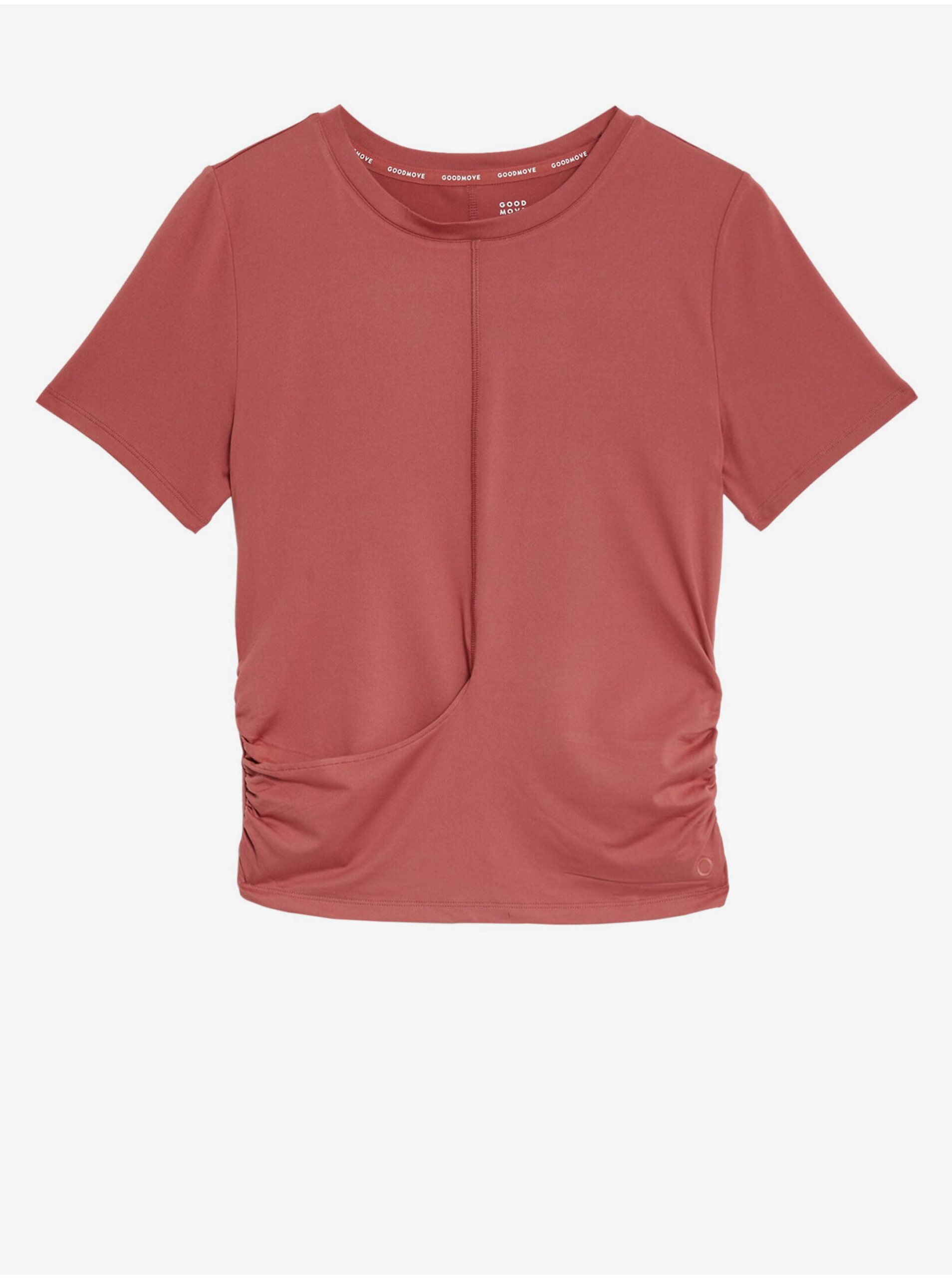 Levně Červené dámské tričko na jóguse zavinováním vepředu Marks & Spencer