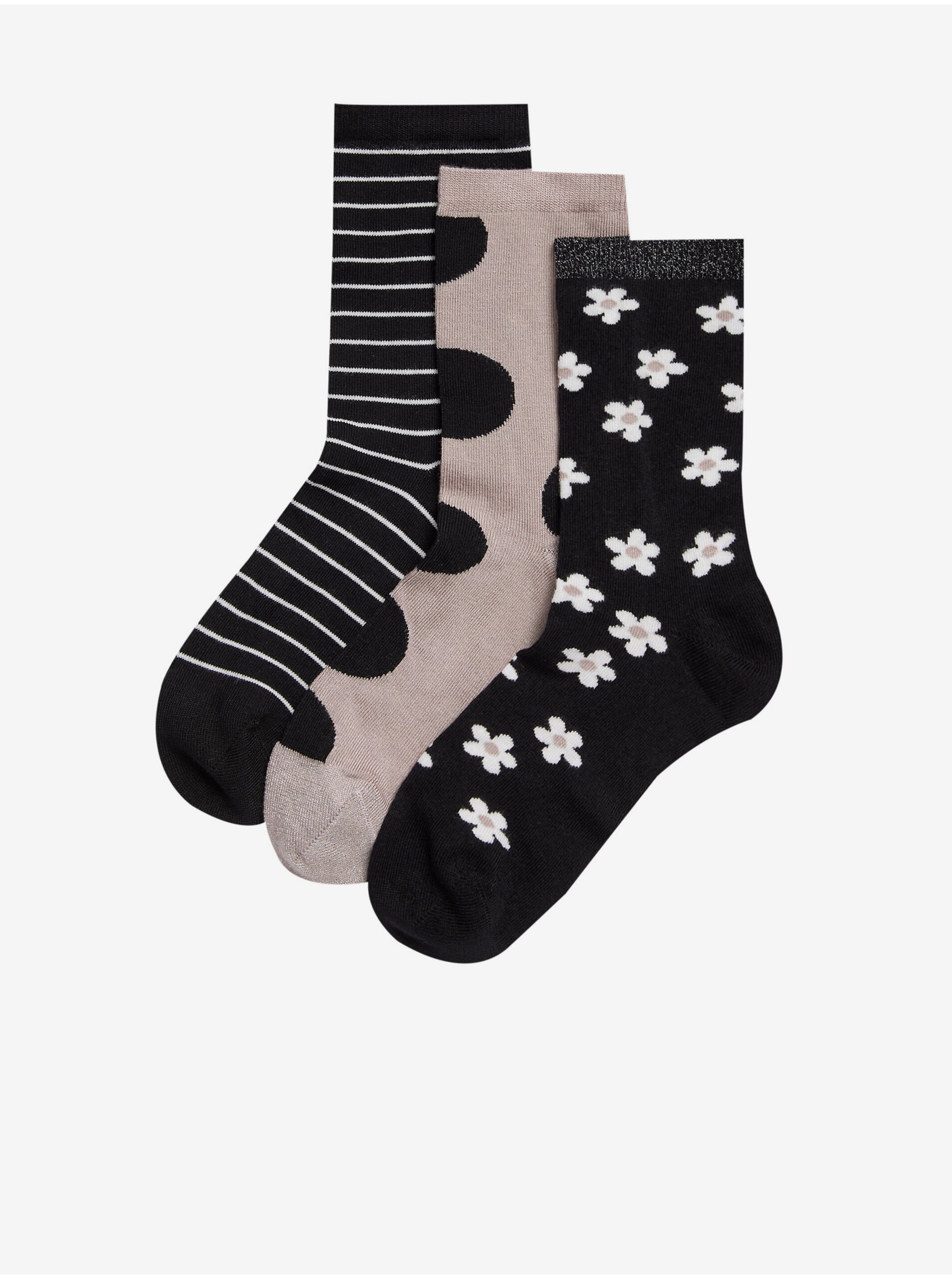 Levně Sada tří černých kotníkových ponožek Sumptuously Soft™ Marks & Spencer