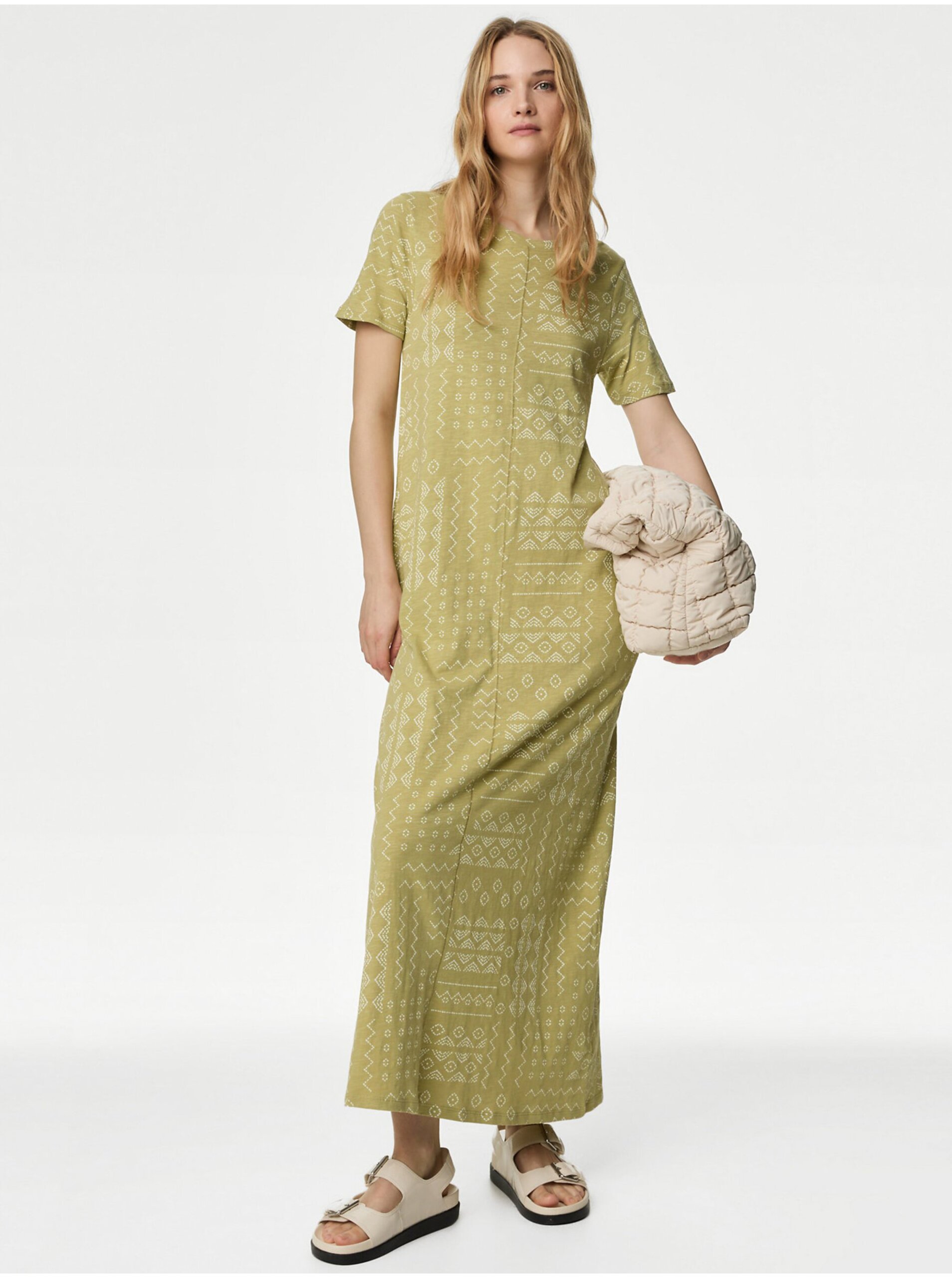 Levně Zelené dámské midi šaty Marks & Spencer
