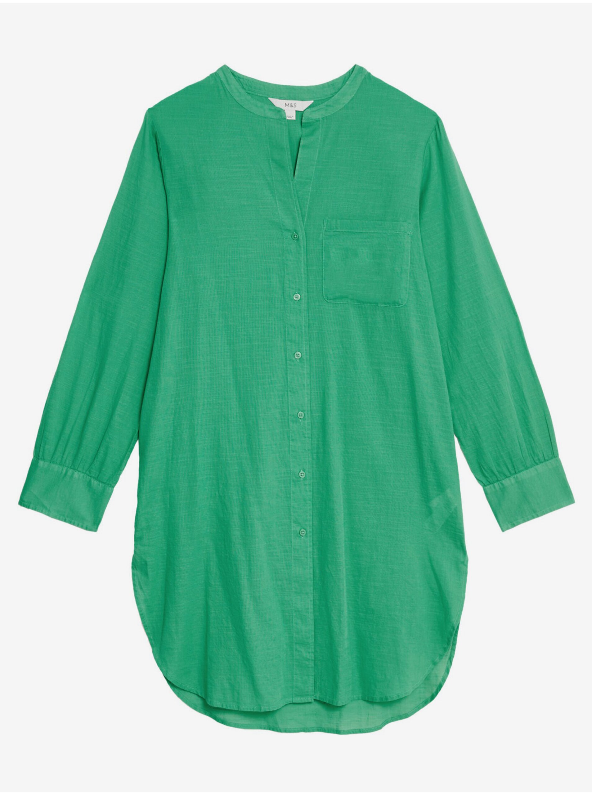 Levně Zelená dámská dlouhá plážová košile Marks & Spencer