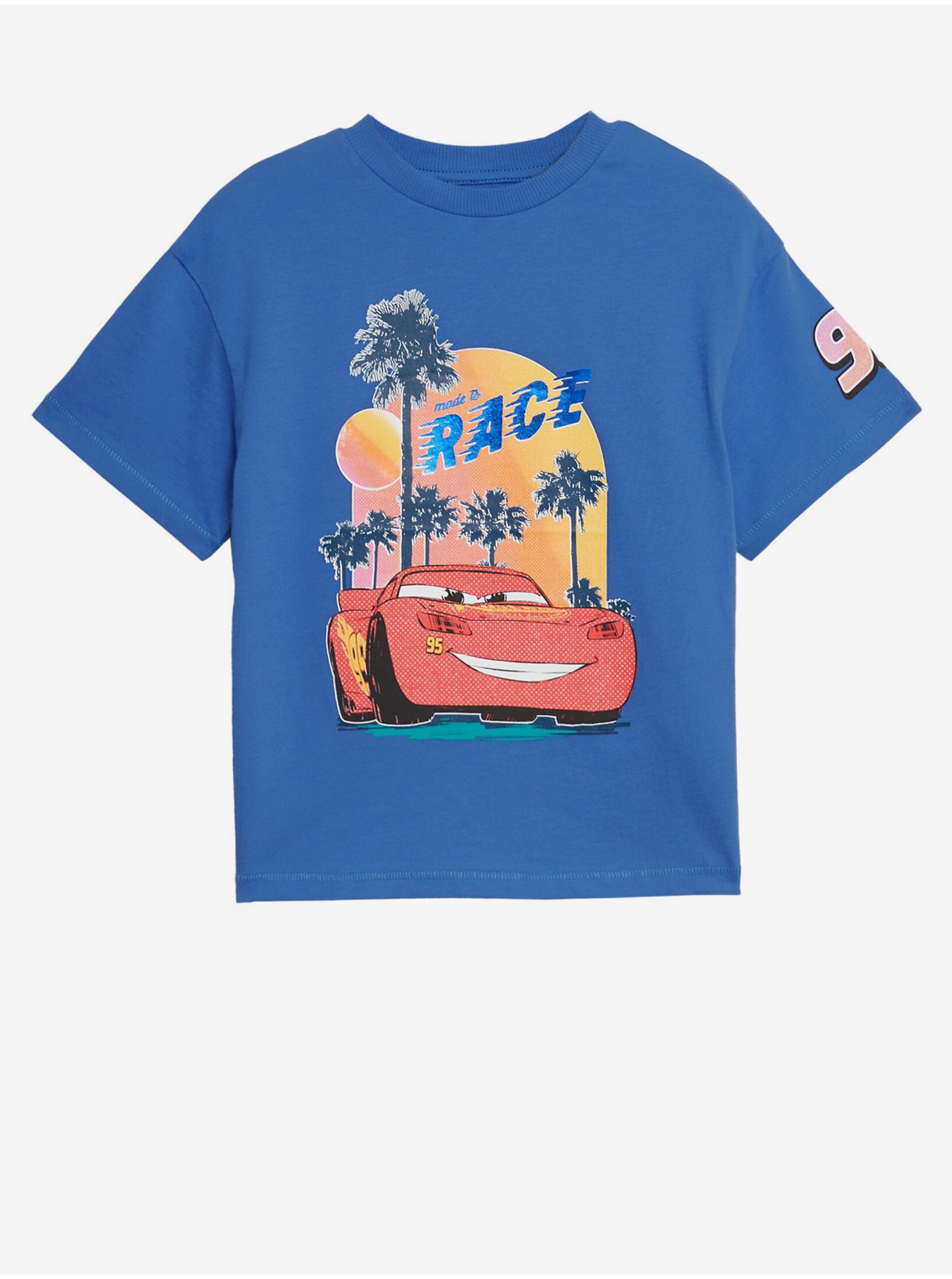 Levně Modré klučičí tričko s motivem Disney Cars Marks & Spencer