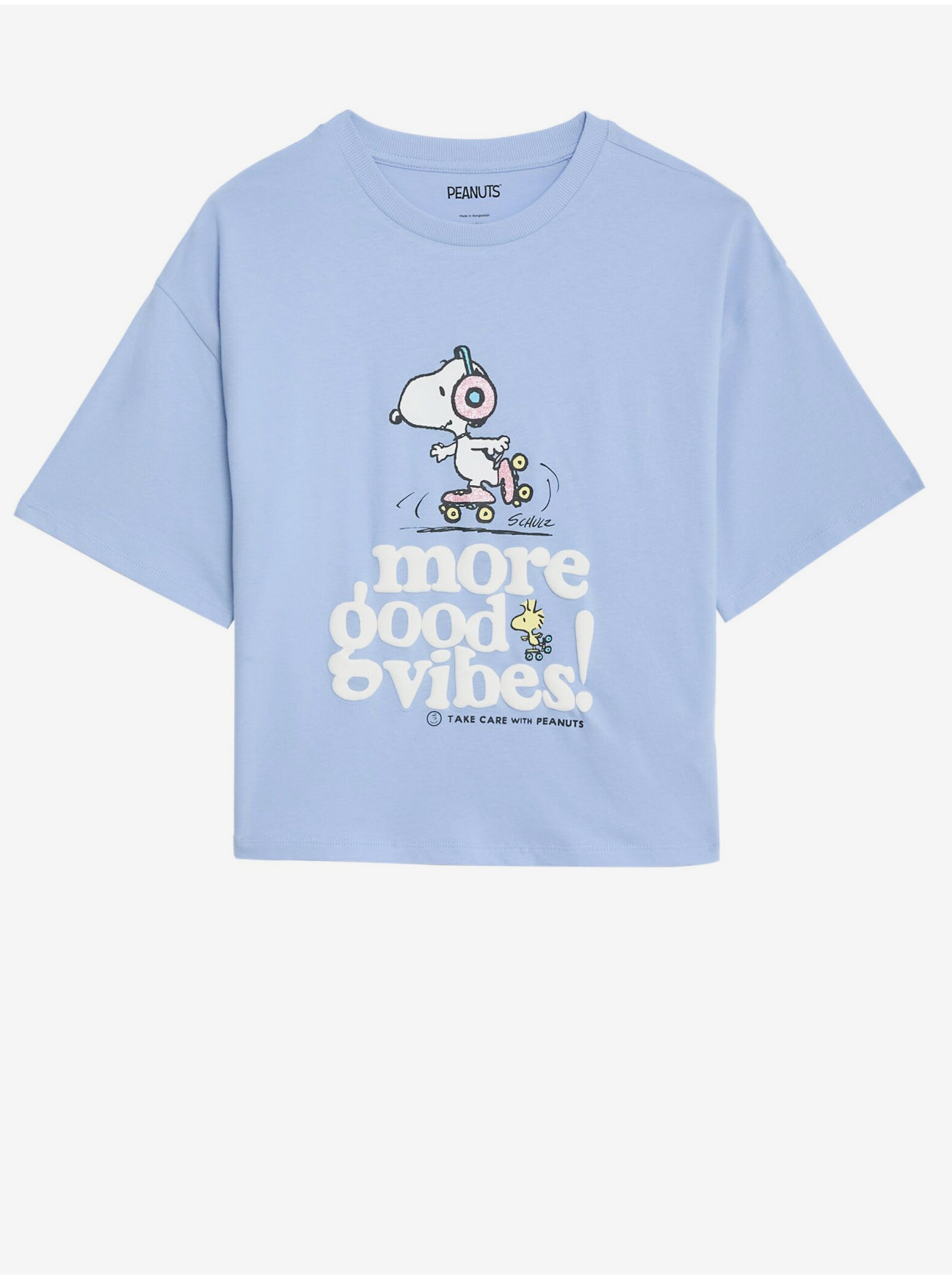 Lacno Svetlomodré dievčenské tričko s motívom Marks & Spencer Snoopy™