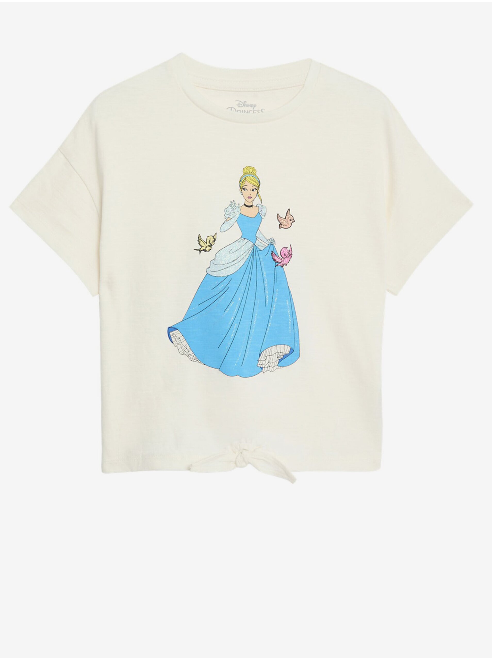 Lacno Krémové dievčenské tričko s motívom Marks & Spencer Disney Princess™