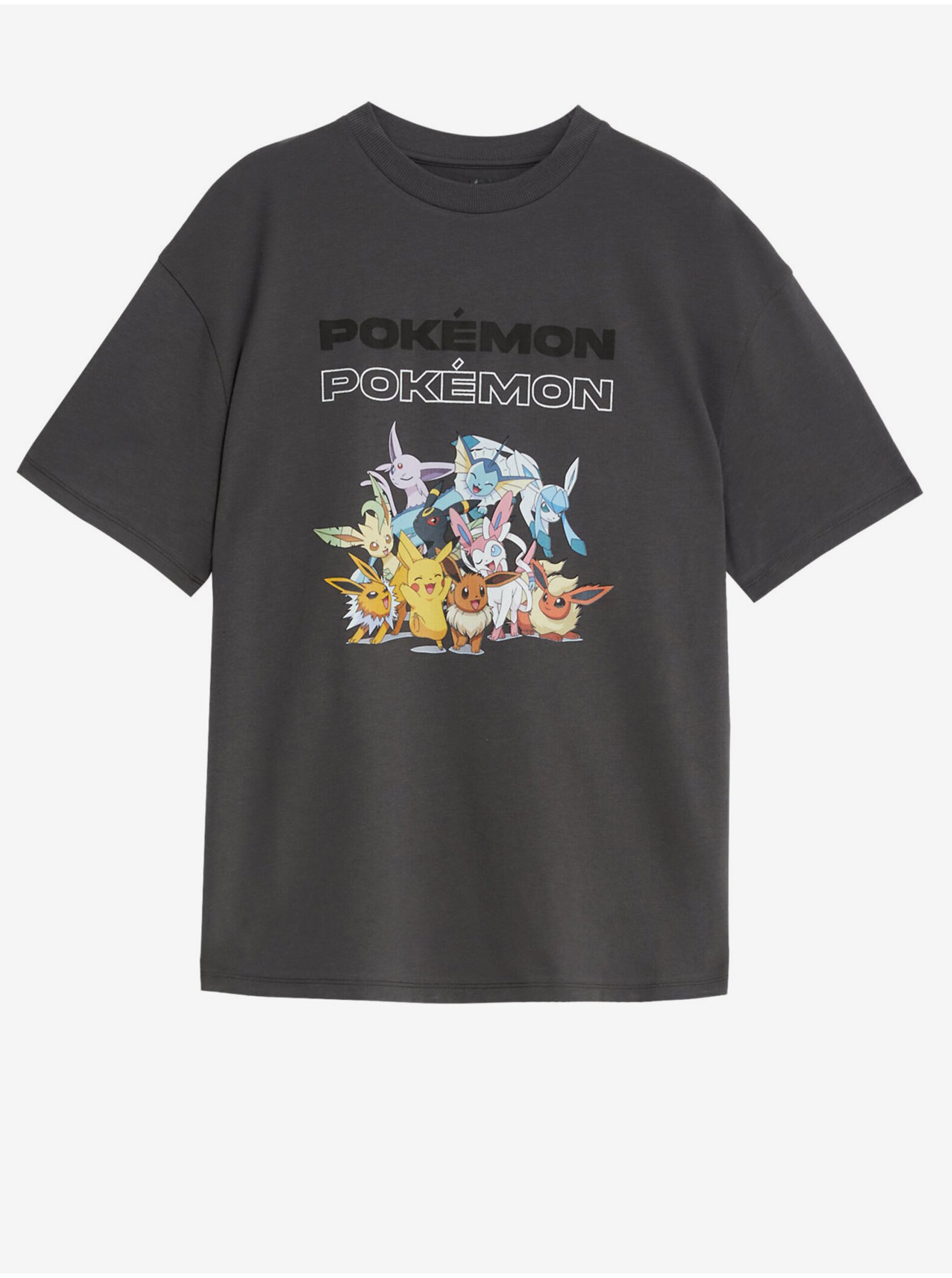 Levně Tmavě šedé klučičí tričko s motivem Marks & Spencer Pokémon™