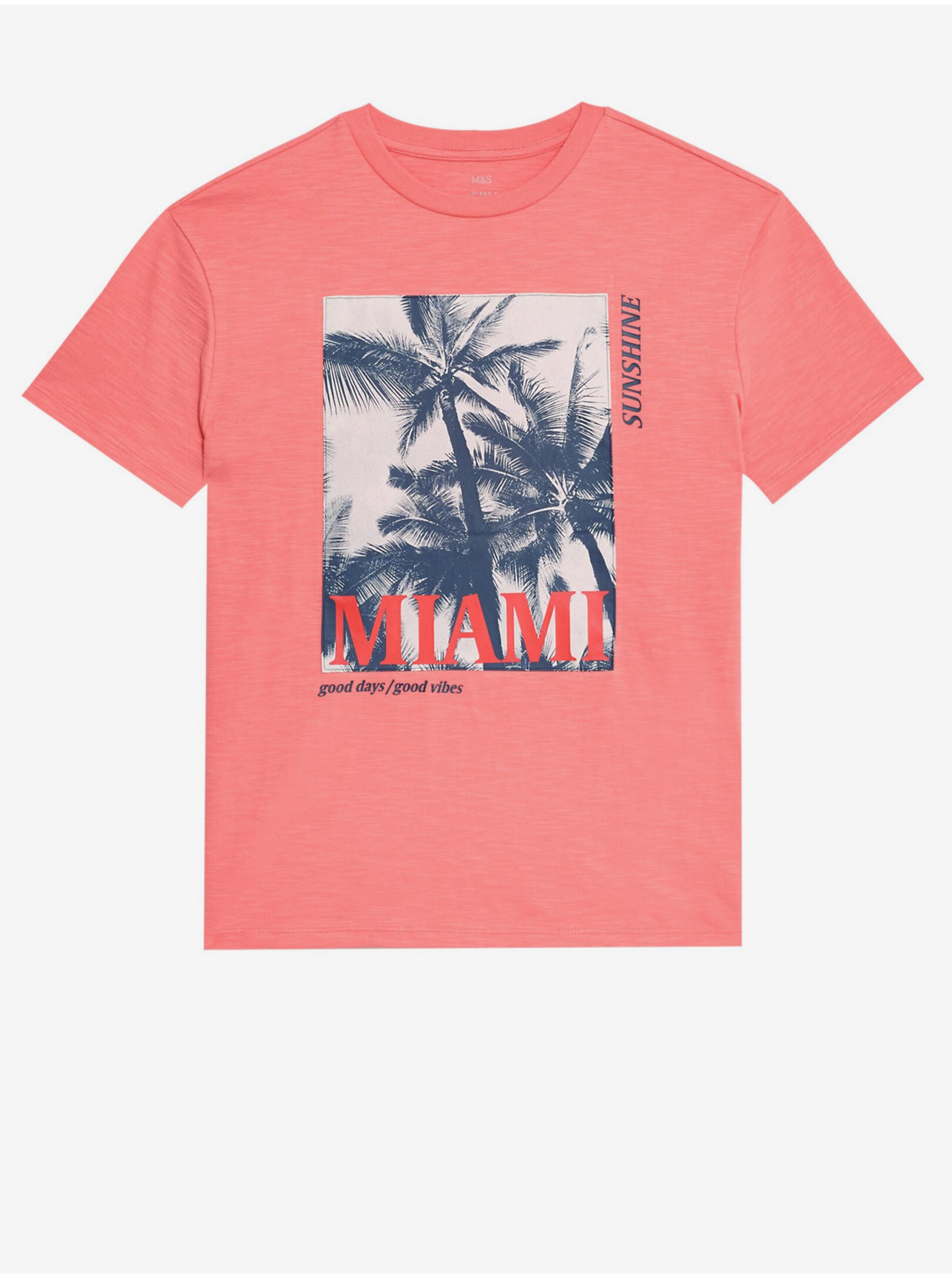 Lacno Koralové chlapčenské tričko s potlačou Marks & Spencer