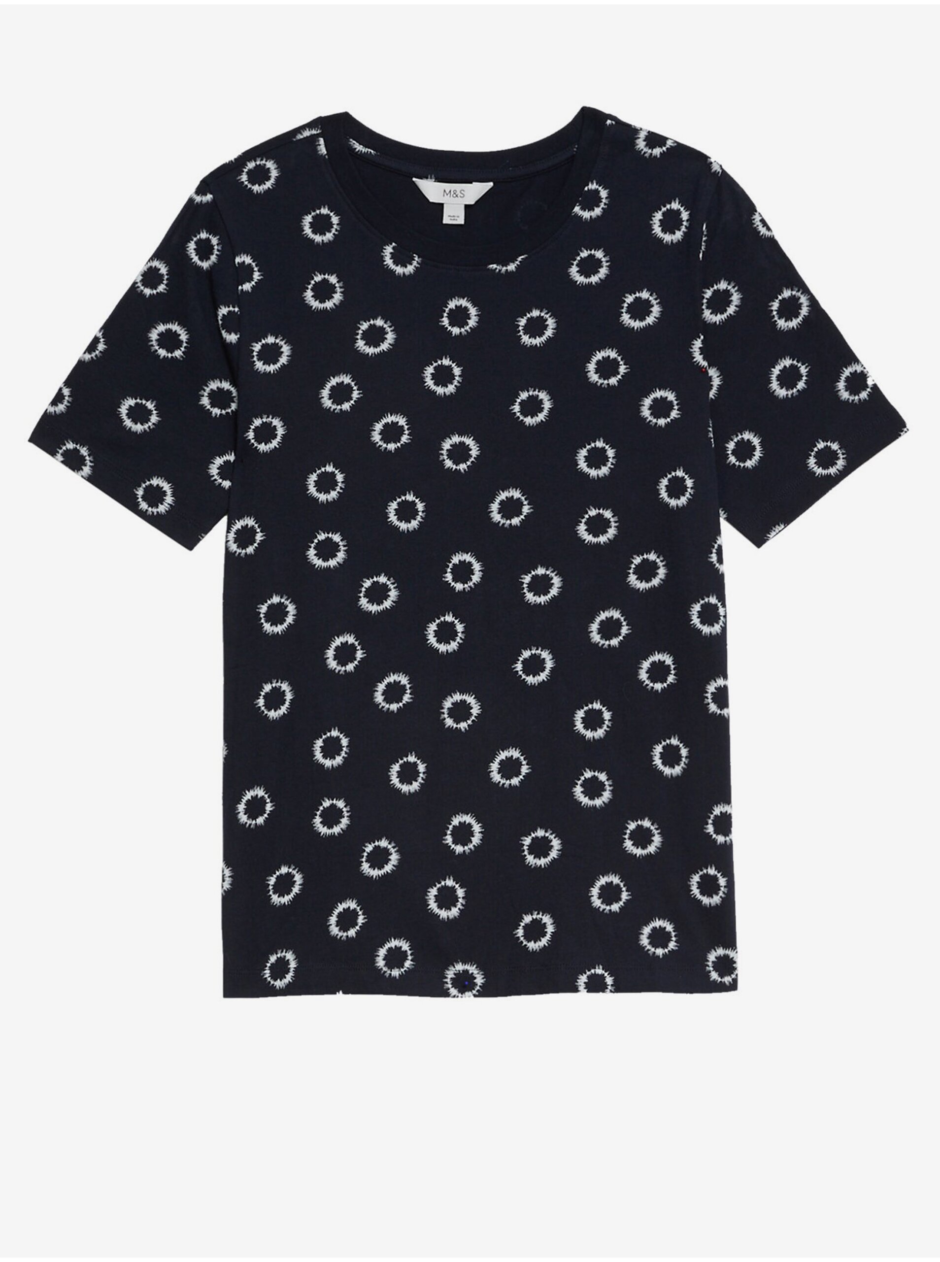 E-shop Tmavomodré dámske vzorované tričko Marks & Spencer