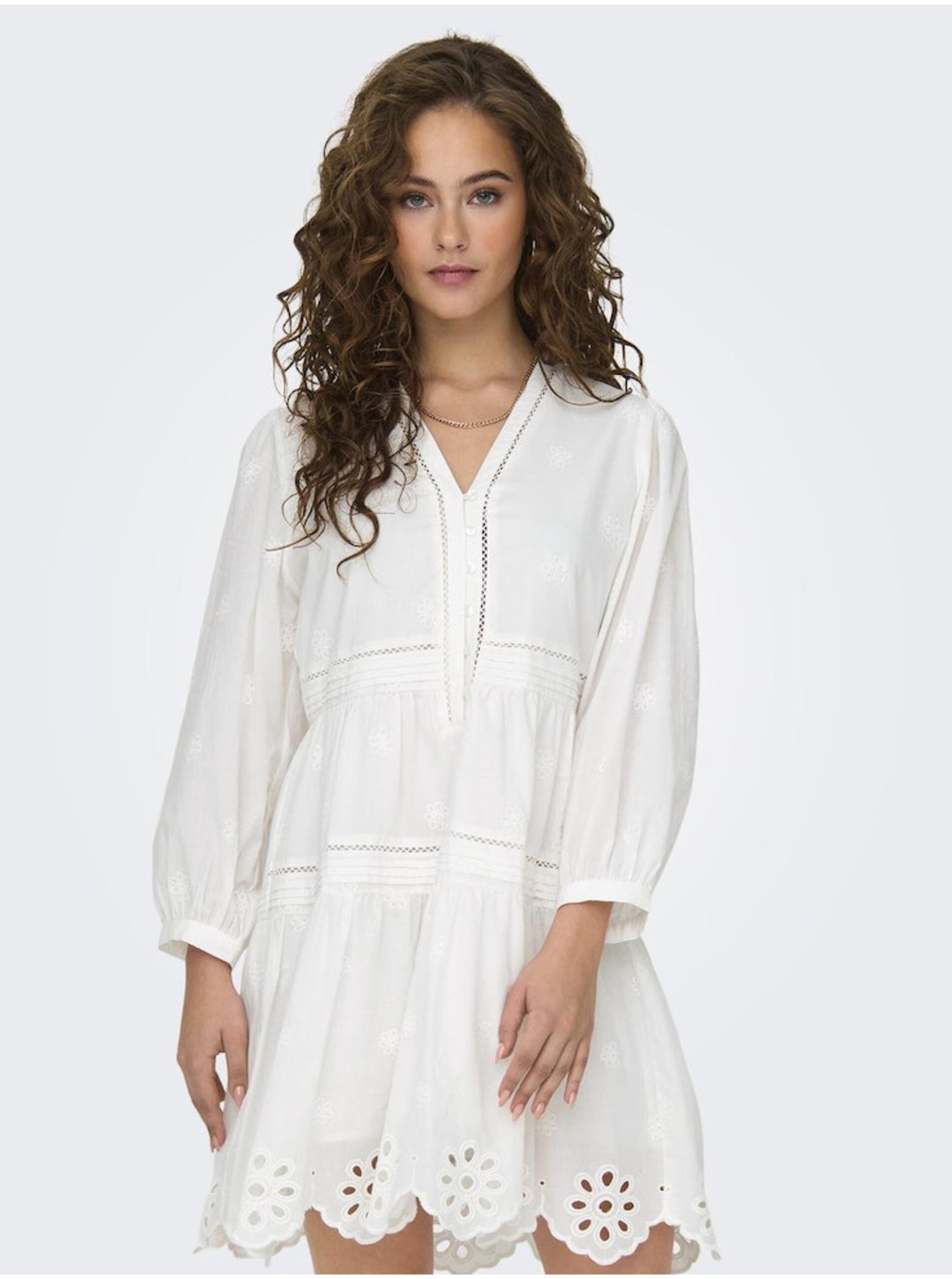 E-shop Biele dámske šaty ONLY Jada