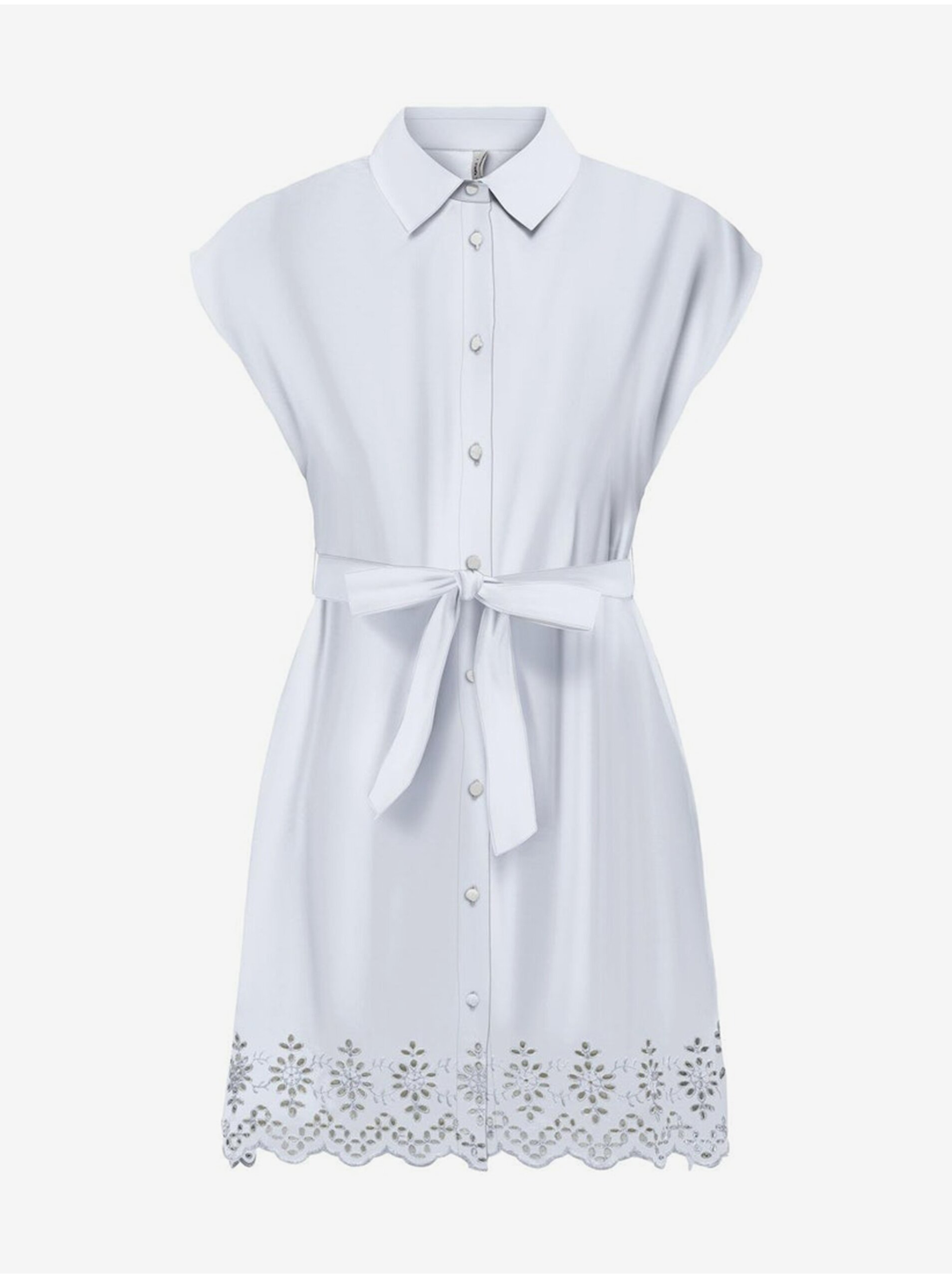 Levně Bílé dámské košilové šaty ONLY Lou