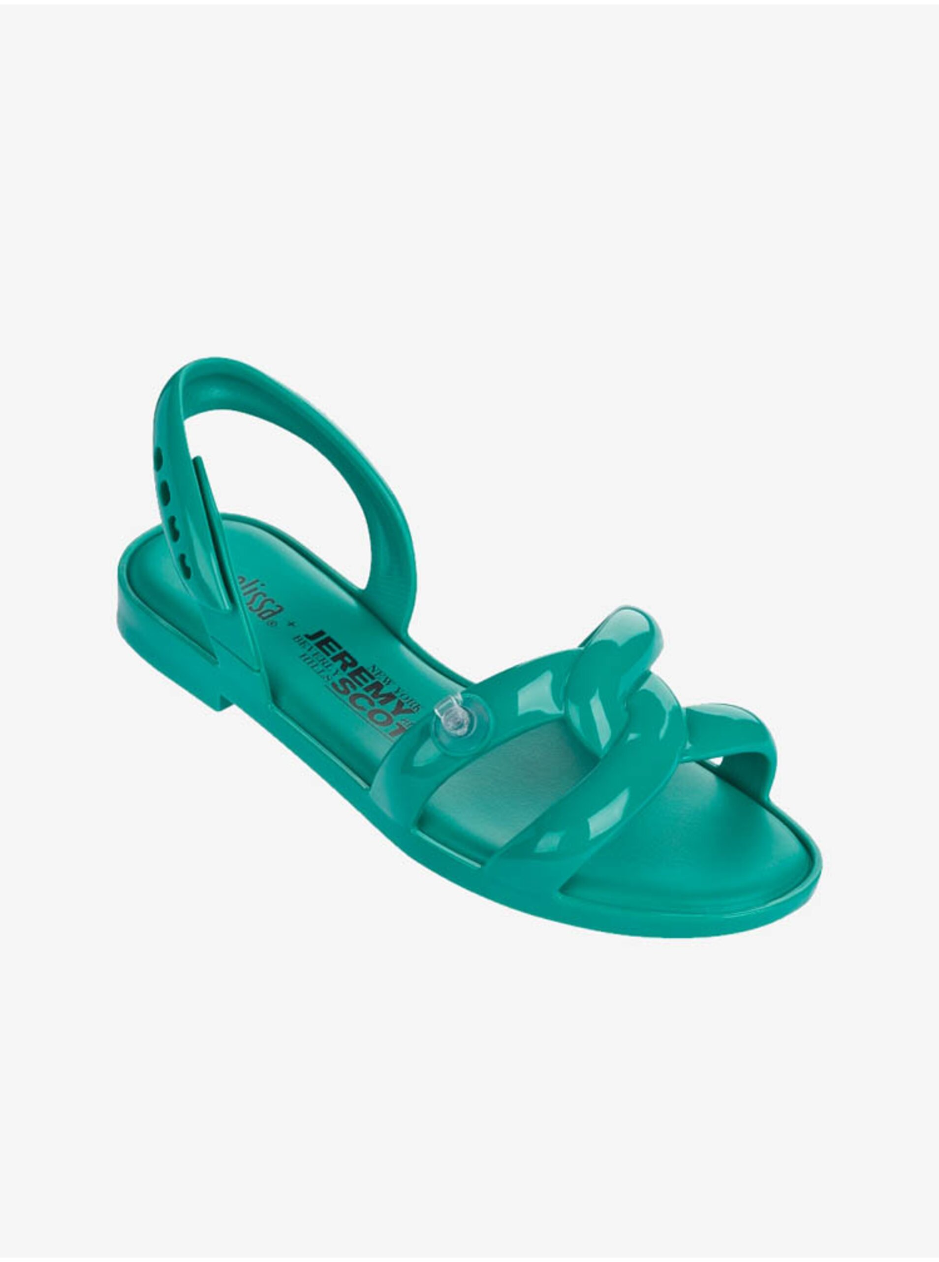 Levně Zelené dámské sandálky Melissa Tube Sandal + Jeremy Scott