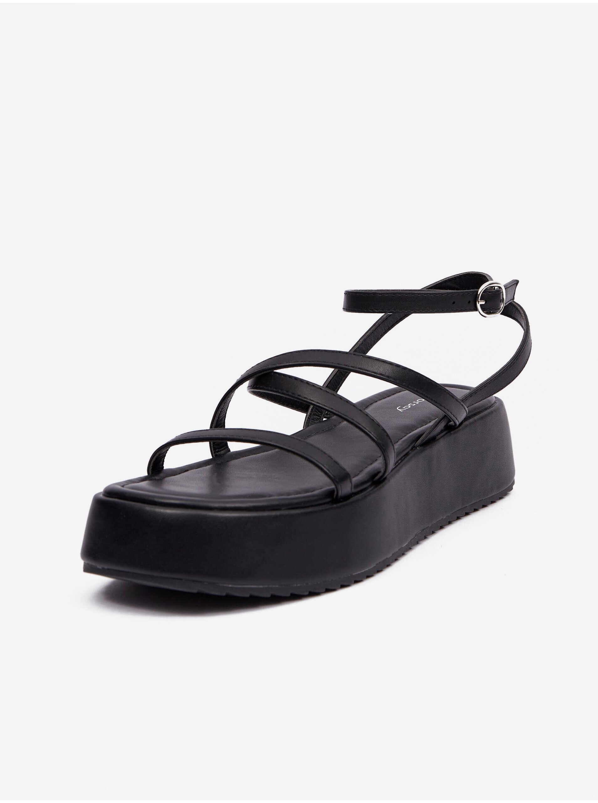 Lacno Čierne dámske sandále na platforme ORSAY