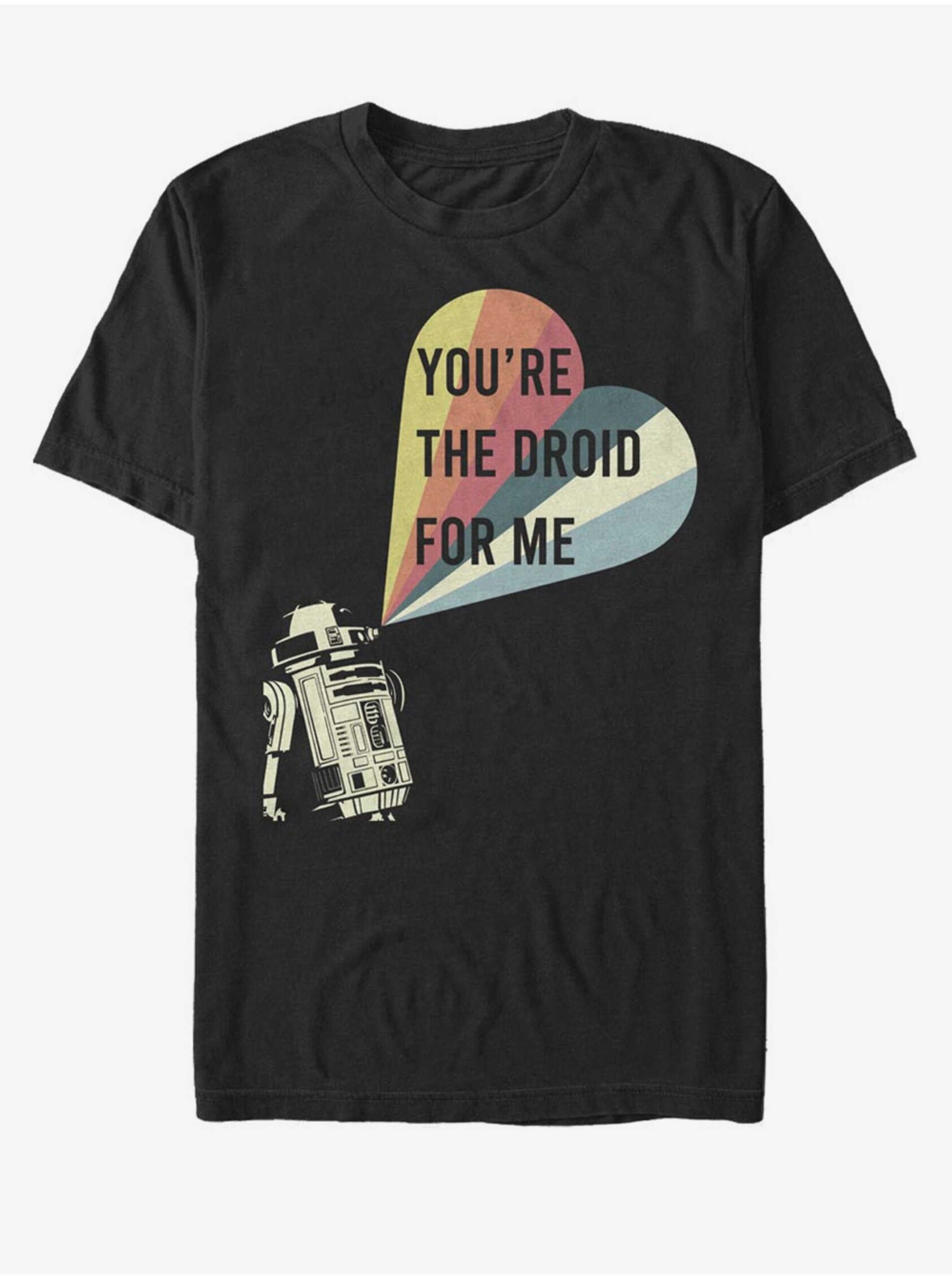 Levně Černé unisex tričko Star Wars Droid For Me