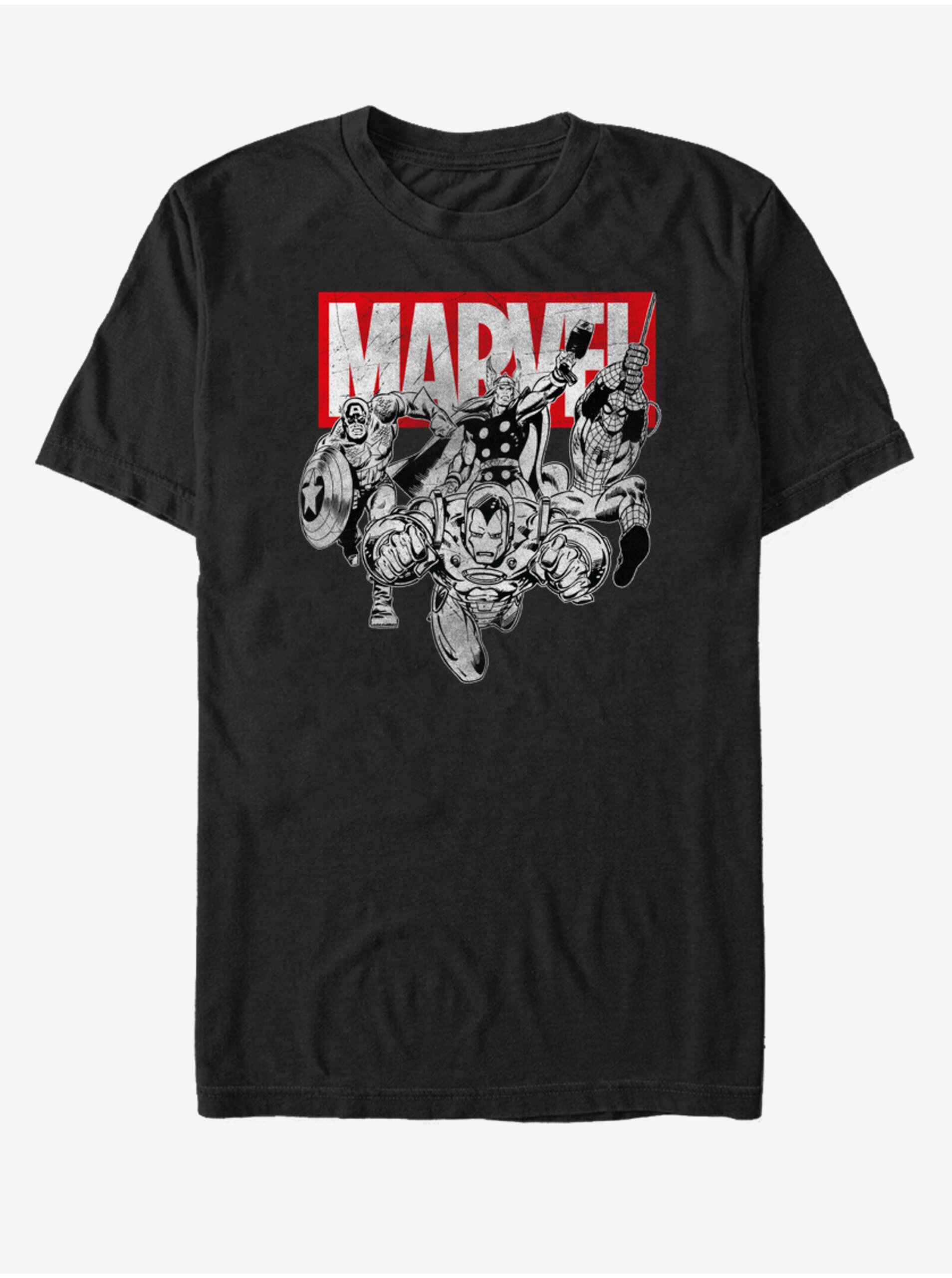 Levně Černé unisex tričko Marvel IronMan Poses