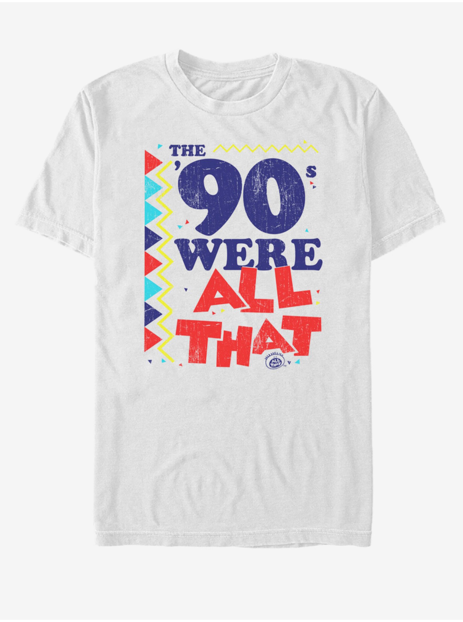 Levně Bílé unisex tričko Nickelodeon 90 All