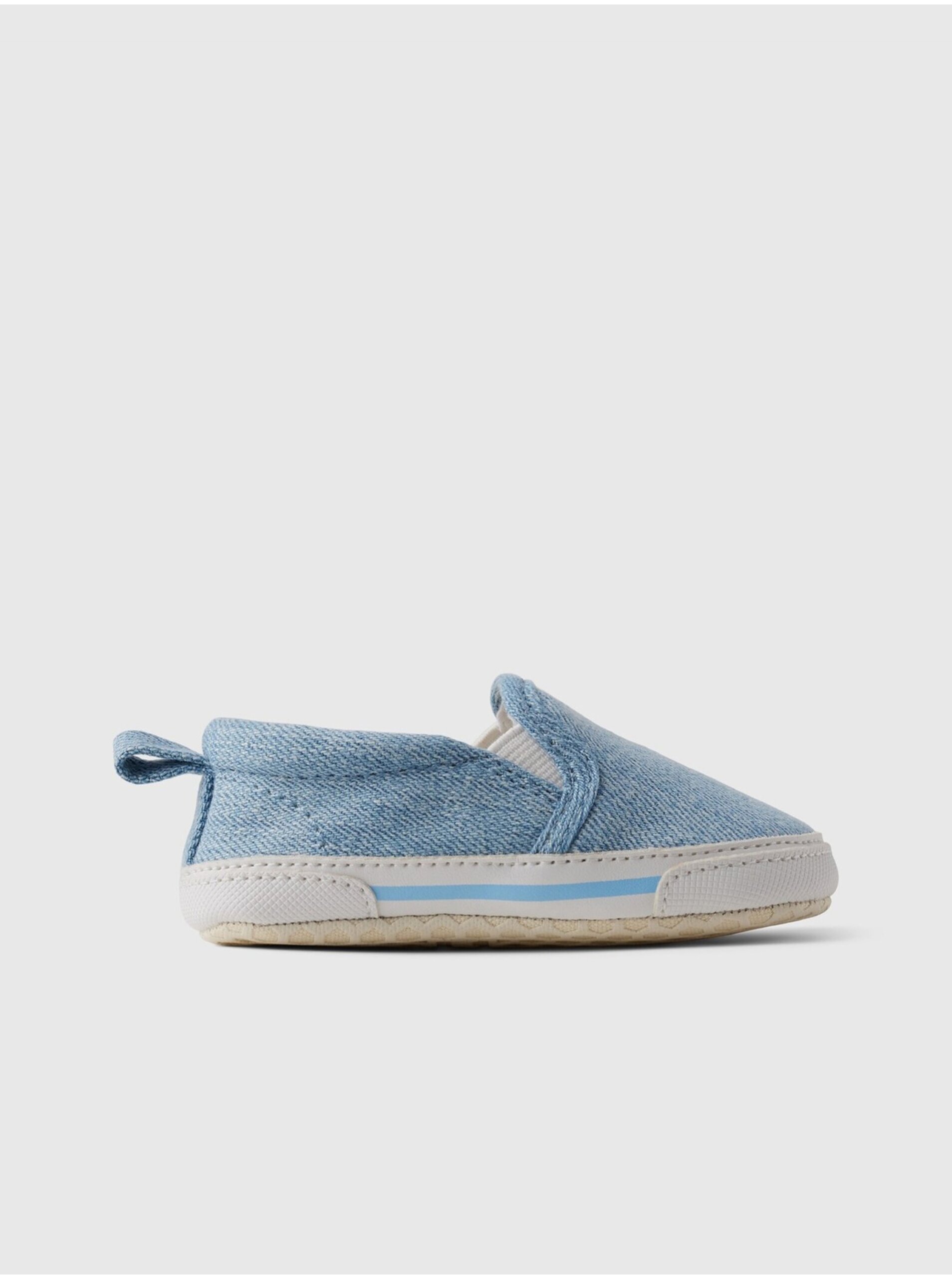 Levně Modré baby džínové slip on tenisky GAP