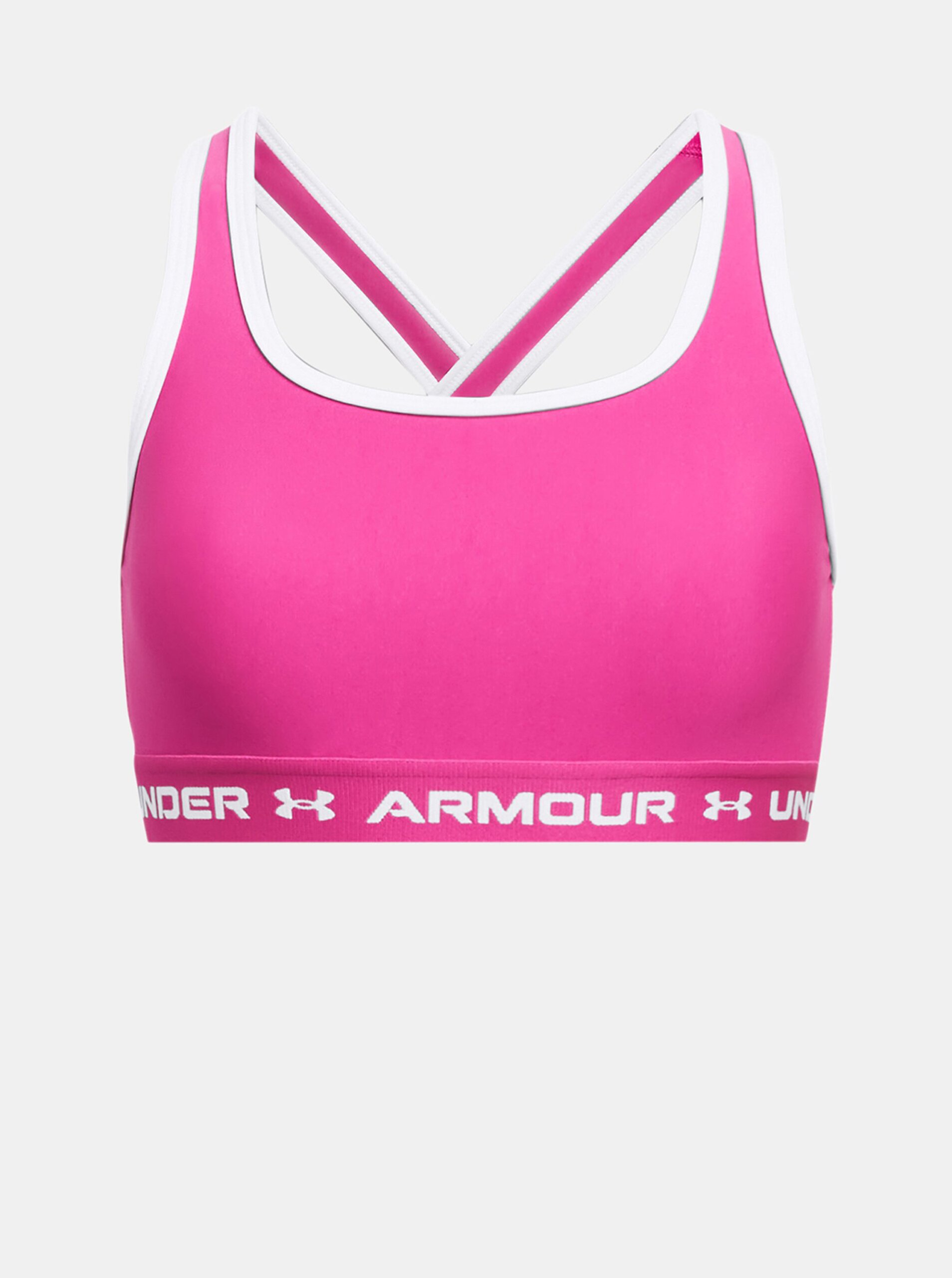 Levně Růžová holčičí sportovní podprsenka Under Armour G Crossback Mid Solid