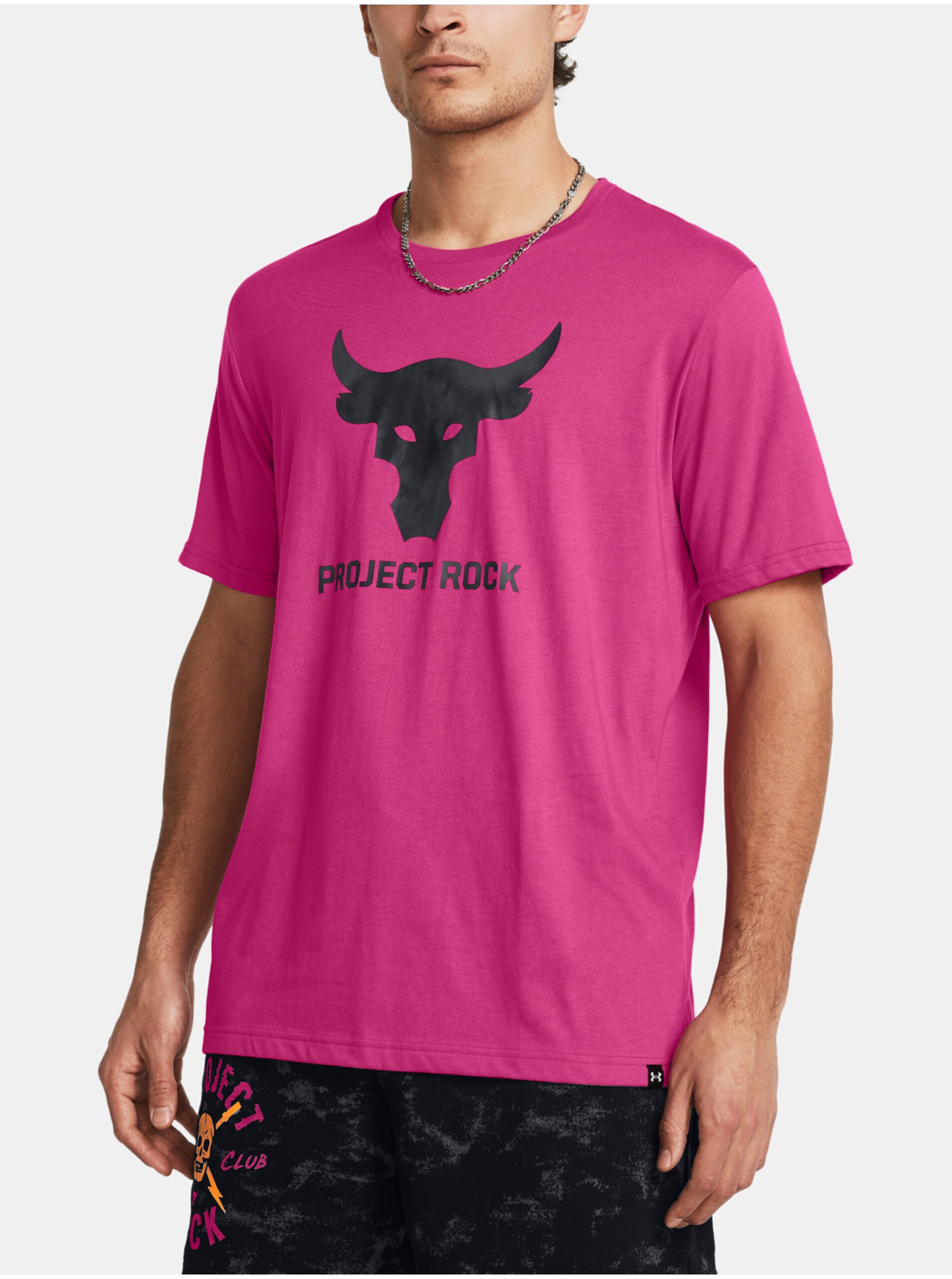 Levně Růžové pánské tričko Under Armour UA Project Rock Payoff Graphic