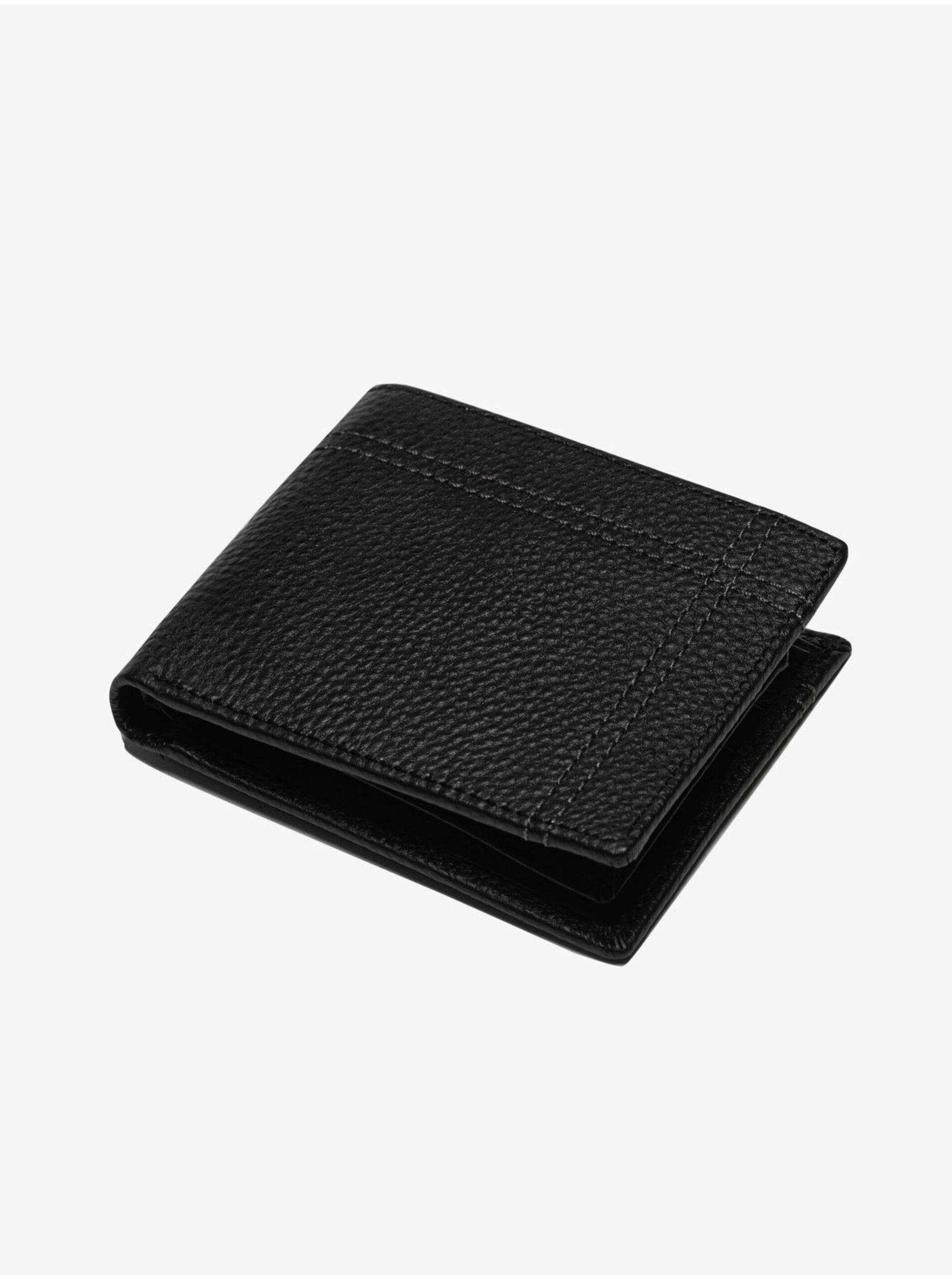 Levně Černá pánská kožená peněženka Edoti