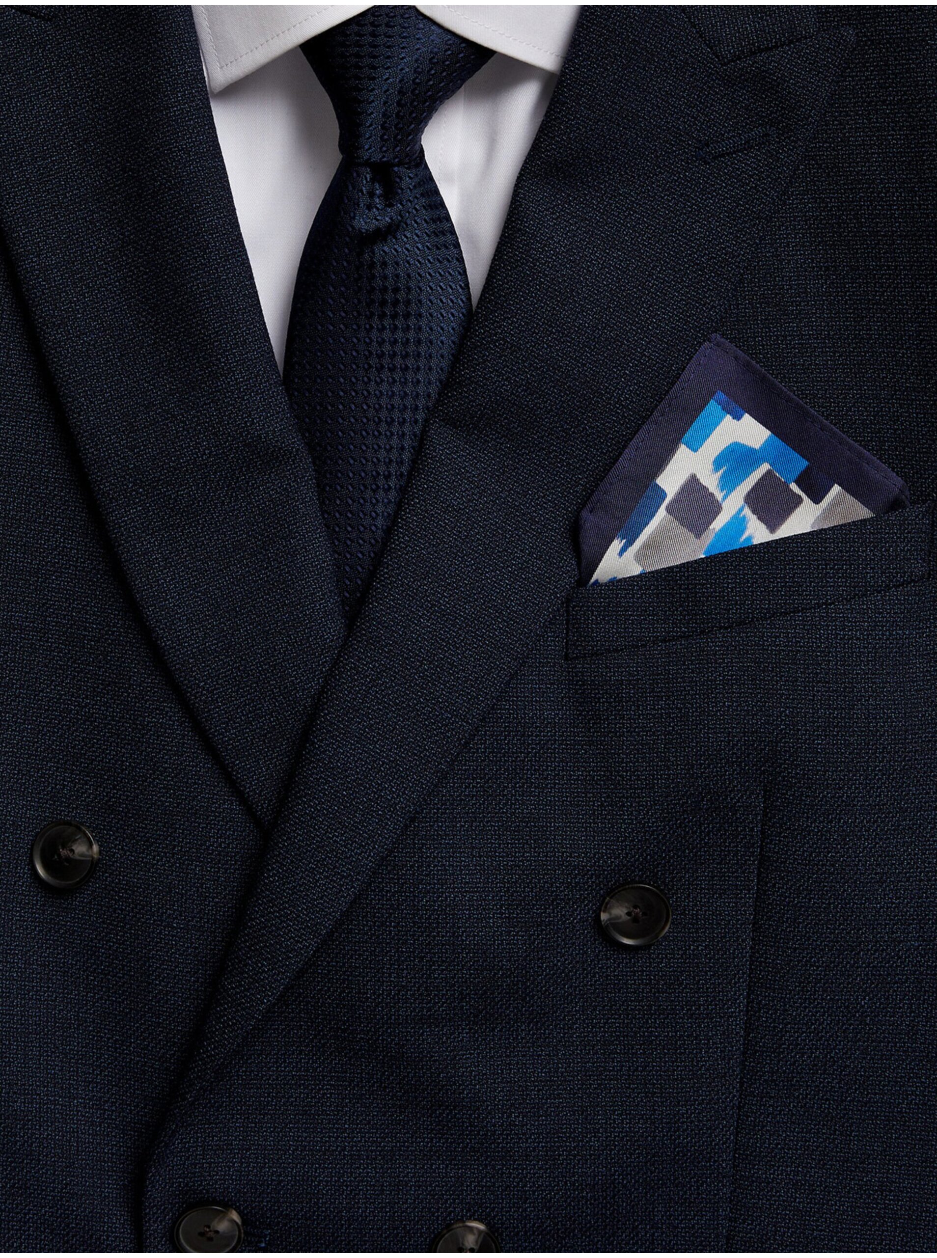 Levně Pánská sada hedvábného klopového kapesníku a kravaty Marks & Spencer
