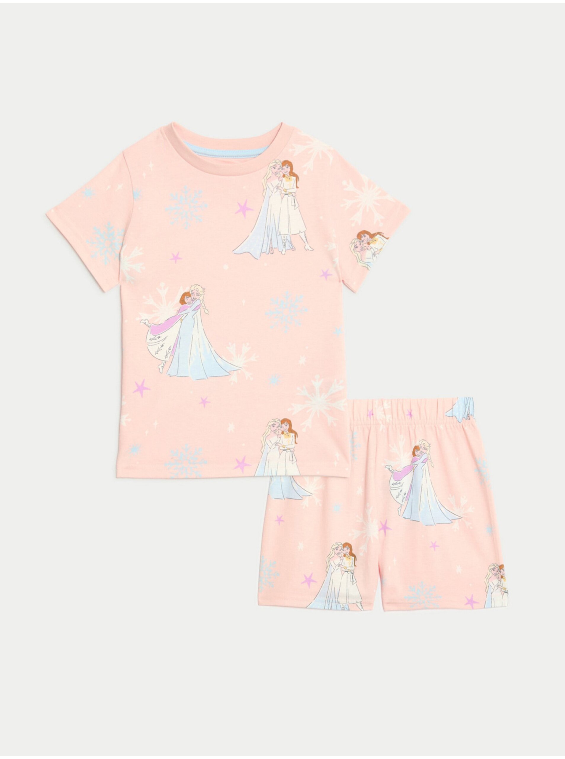 Levně Světle růžové holčičí pyžamo s potiskem Marks & Spencer