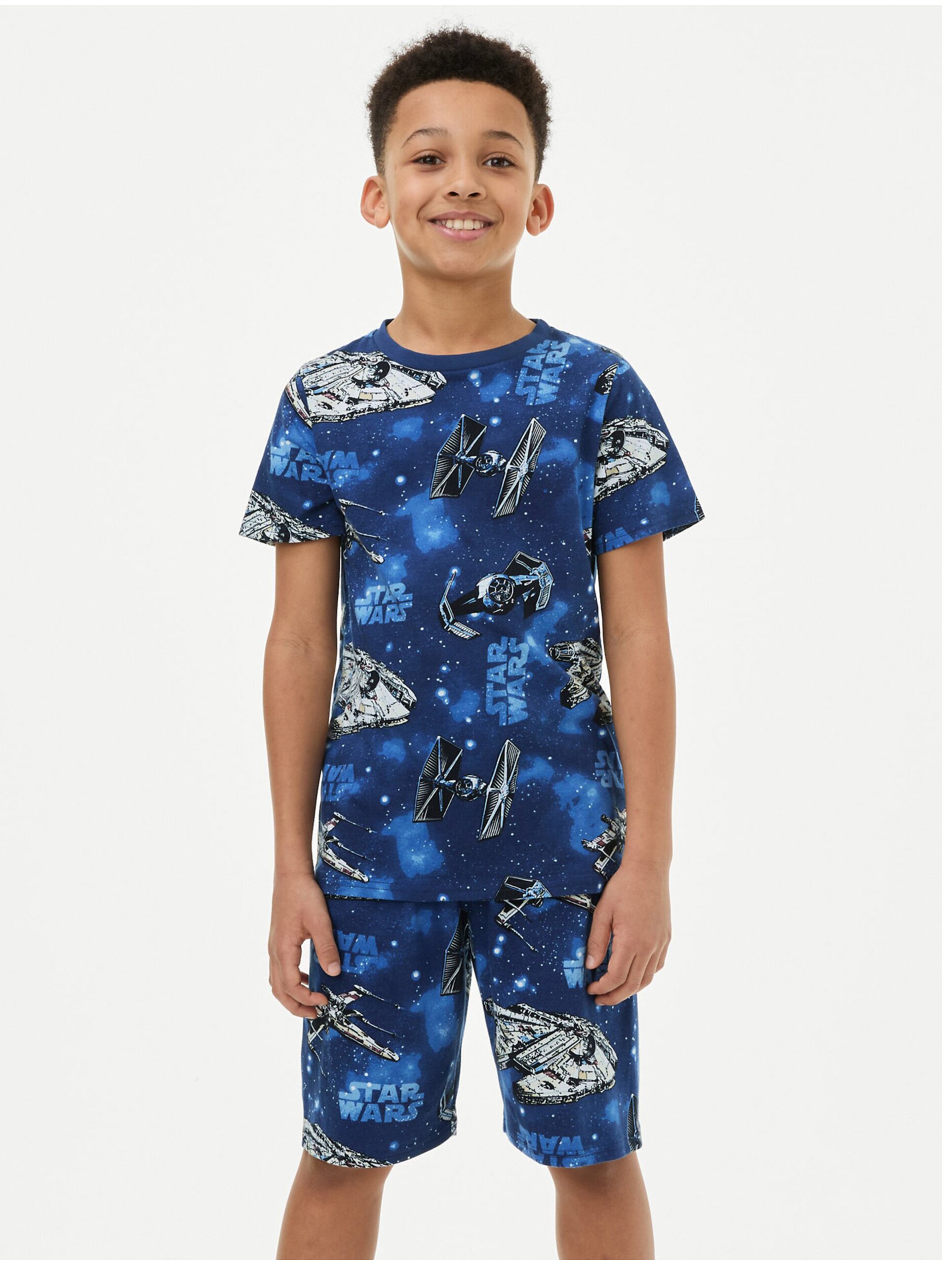 Lacno Tmavomodré chlapčenské pyžamo s motívom Star Wars Marks & Spencer