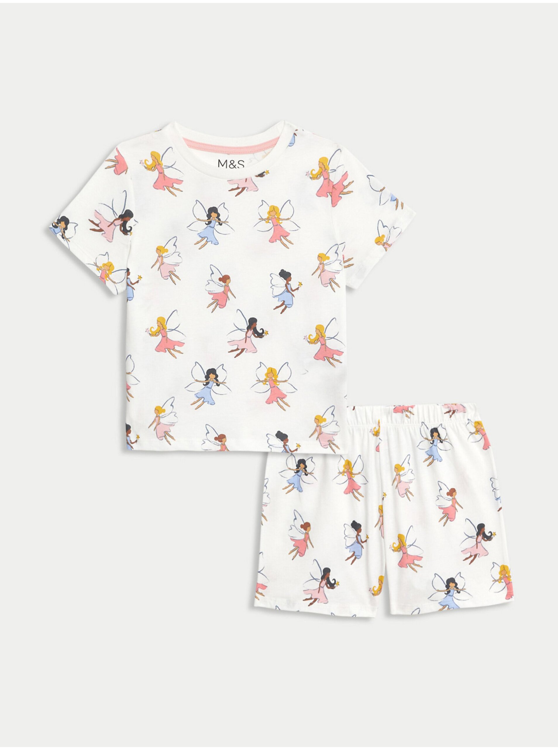 Lacno Biele dievčenské pyžamo s motivom víl Marks & Spencer