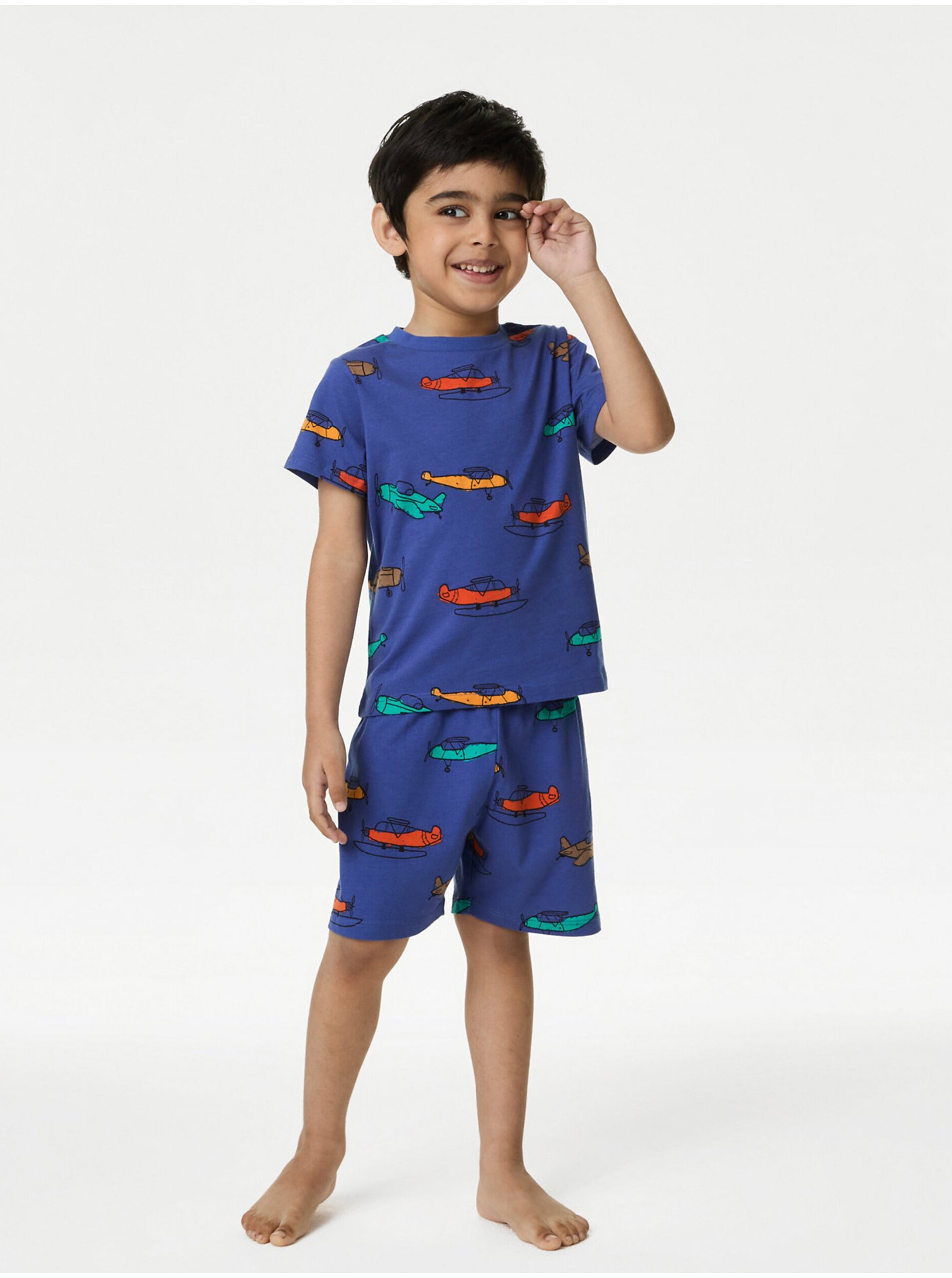 Lacno Tmavomodré chlapčenské pyžamo s potlačou Marks & Spencer